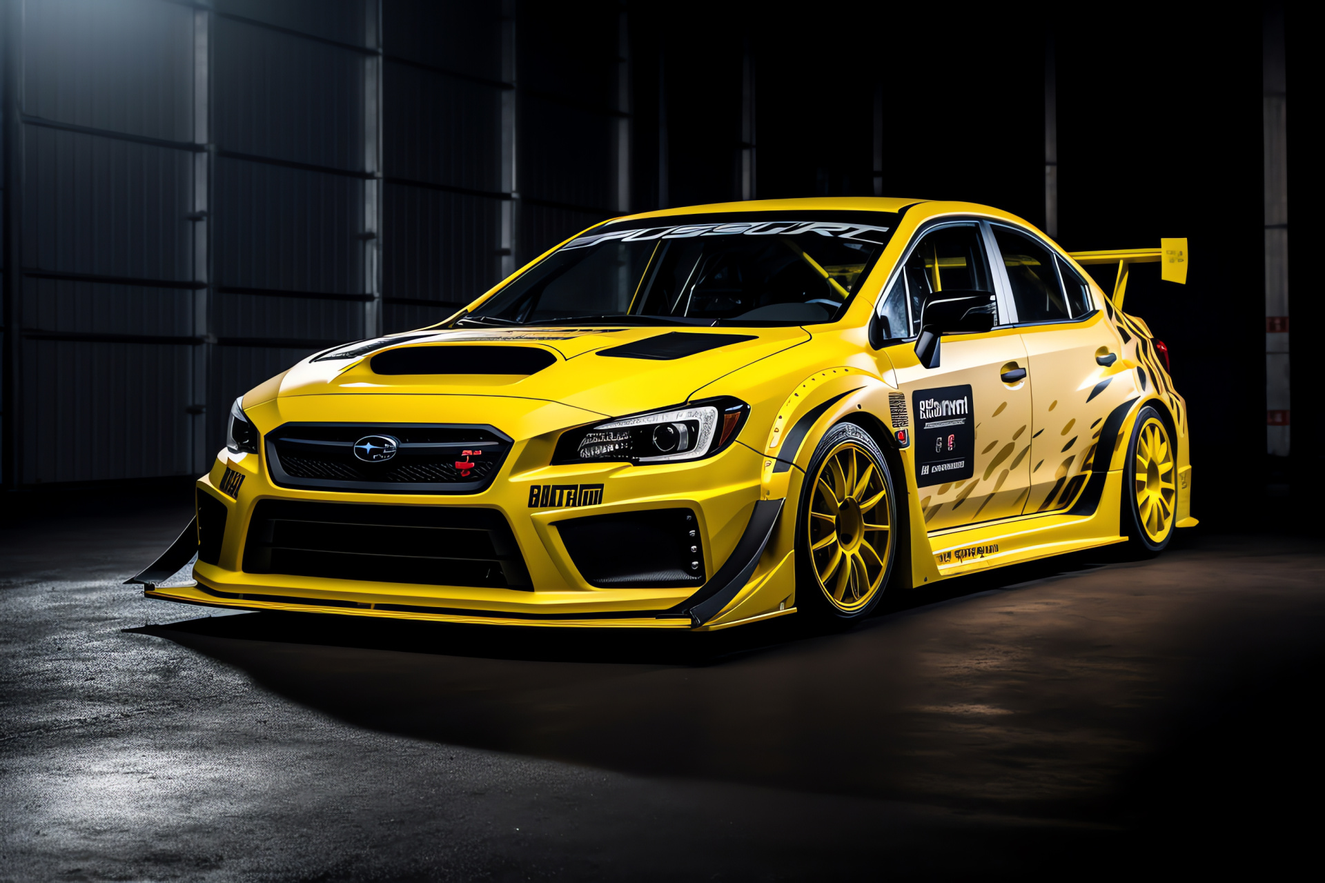 Subaru WRX STI Nrburgring, Type RA NBR, Track-focused aerodynamics, Racing heritage, Bright livery, HD Desktop Image