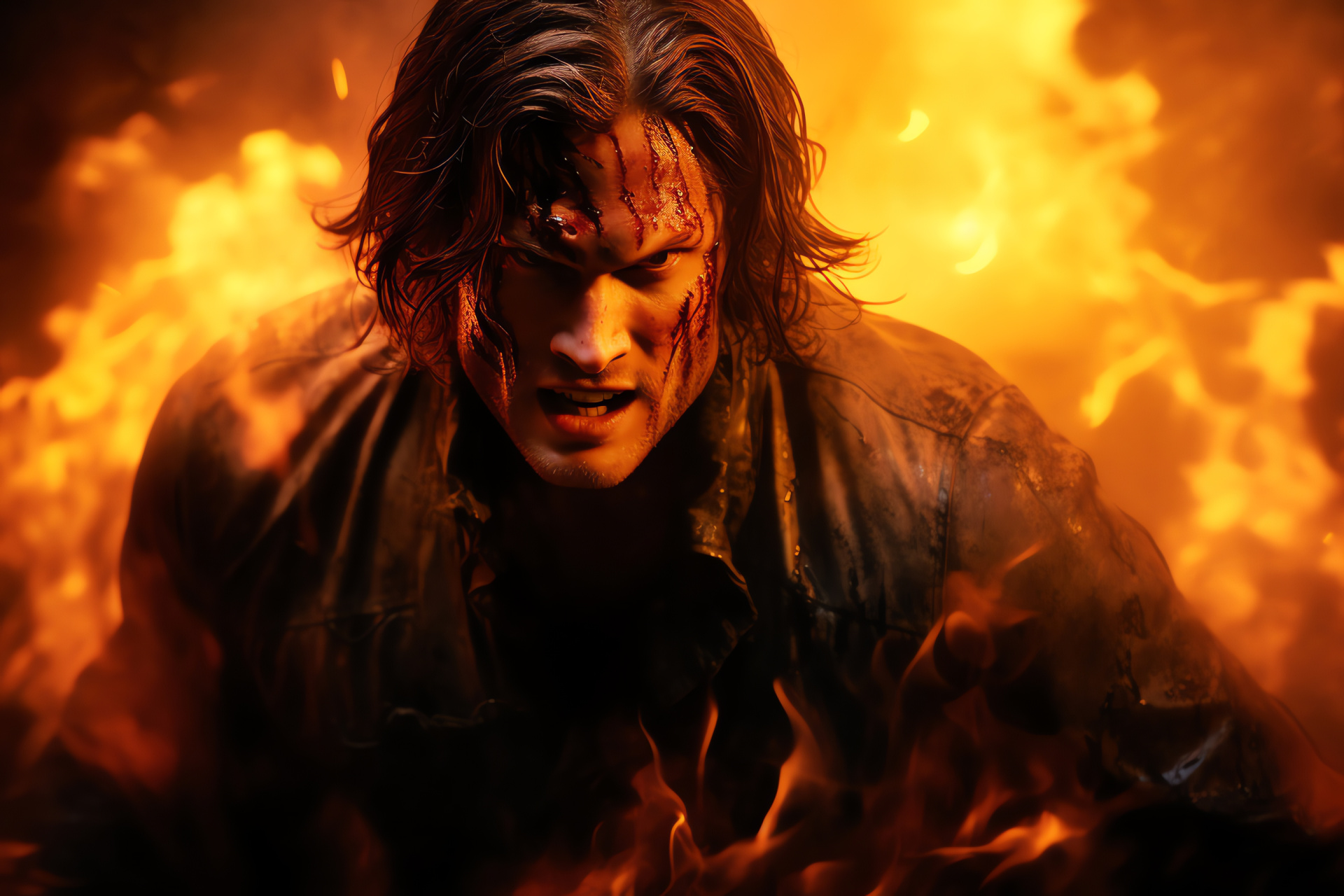 Sam Winchester battle, Jared Padalecki portrayal, Supernatural beings, Mythic entities, Ghost-hunting mission, HD Desktop Wallpaper