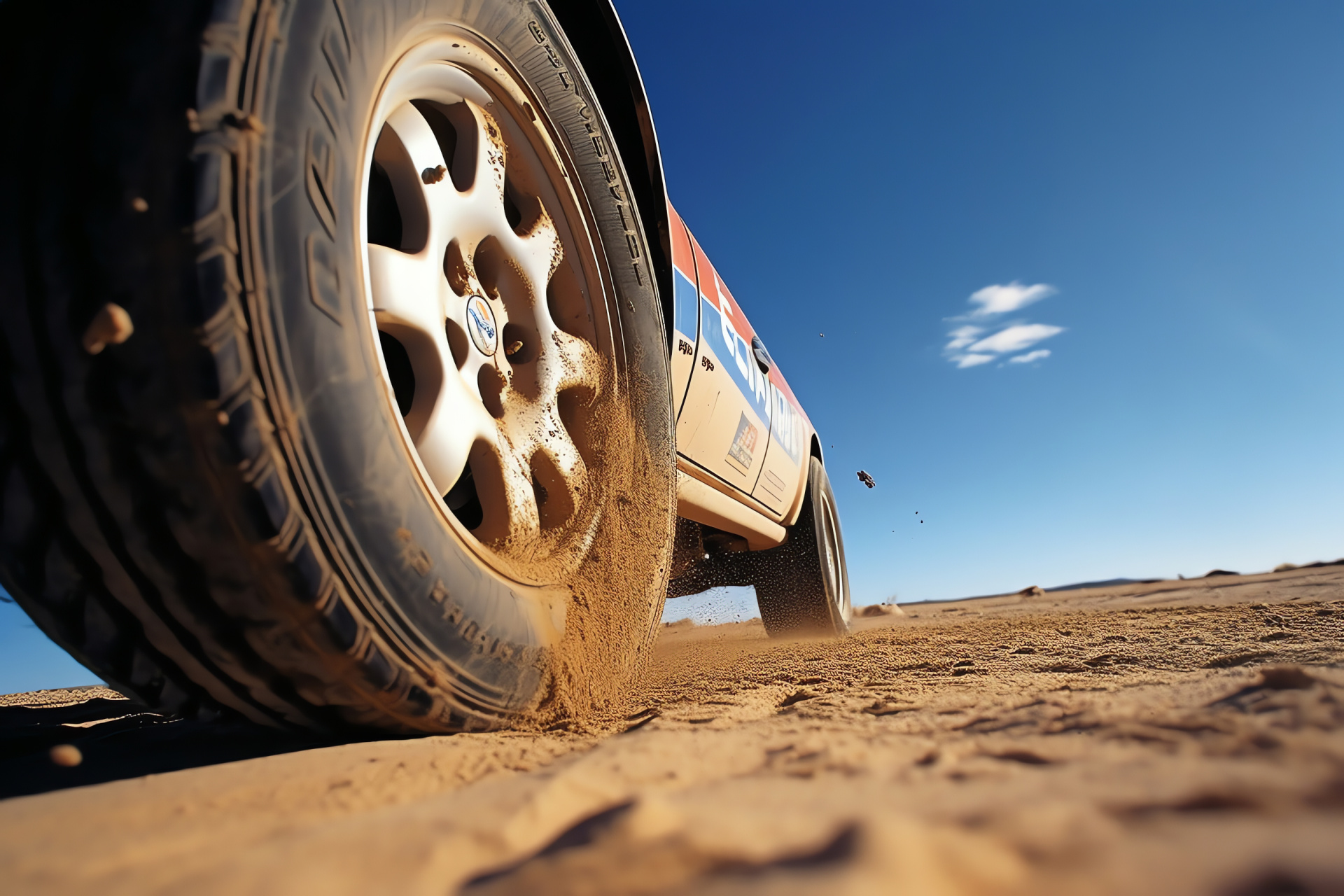 Racing through desert, Off-road rally competition, Baja 1000 vehicle, Baja race landscape, Dirt track evidence, HD Desktop Wallpaper