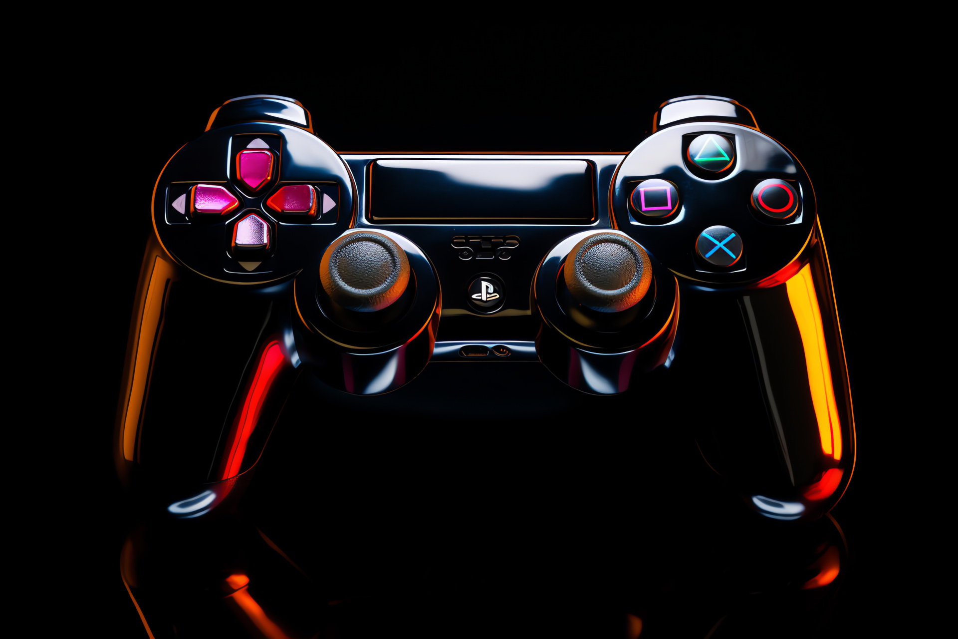 PS3 Controller gadget, jet hue, refined design, console icons, navigation joysticks, HD Desktop Wallpaper