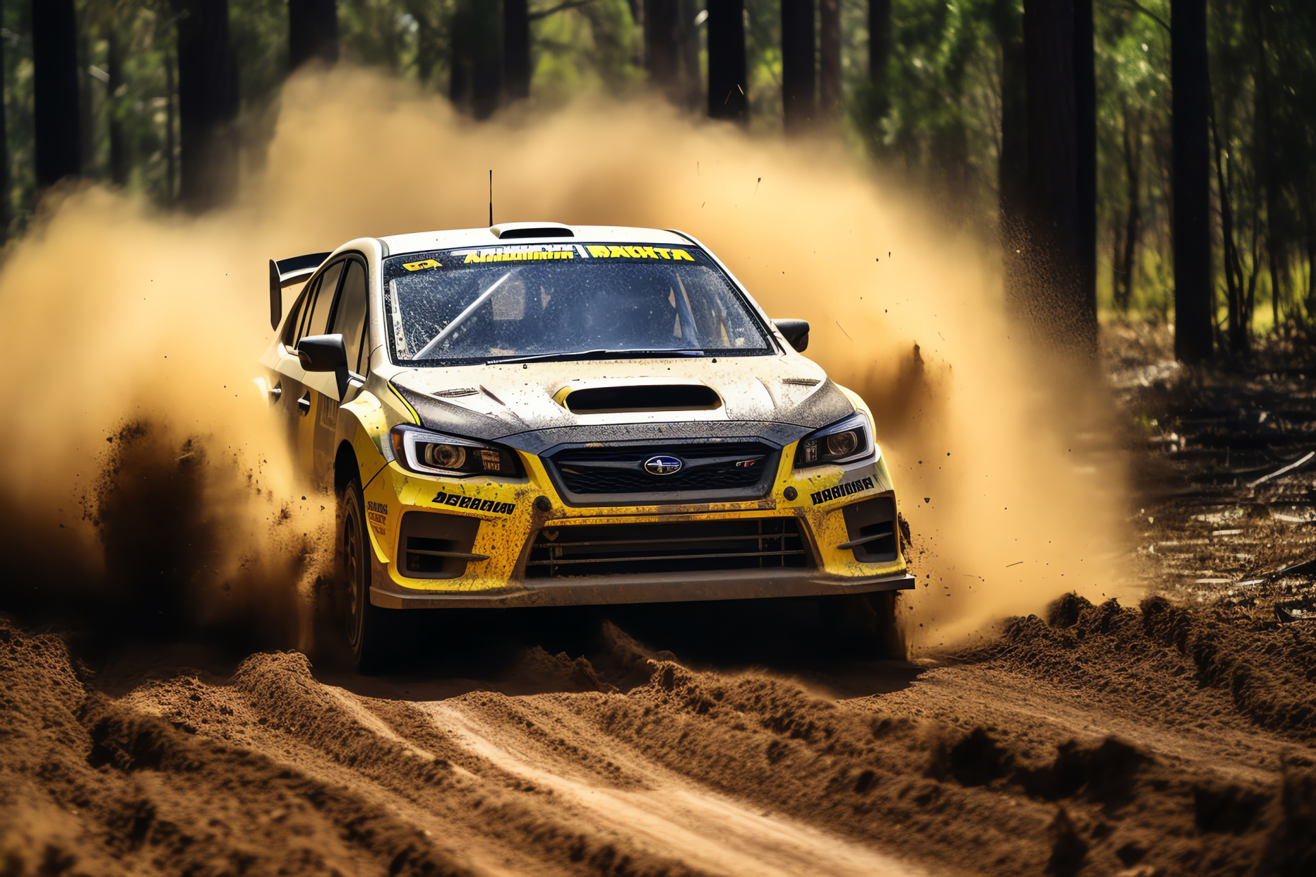 Subaru WRX rally edition, Australian Outback rally, off-road specialist grille, high-beam rally illumination, endurance sporting, HD Desktop Image