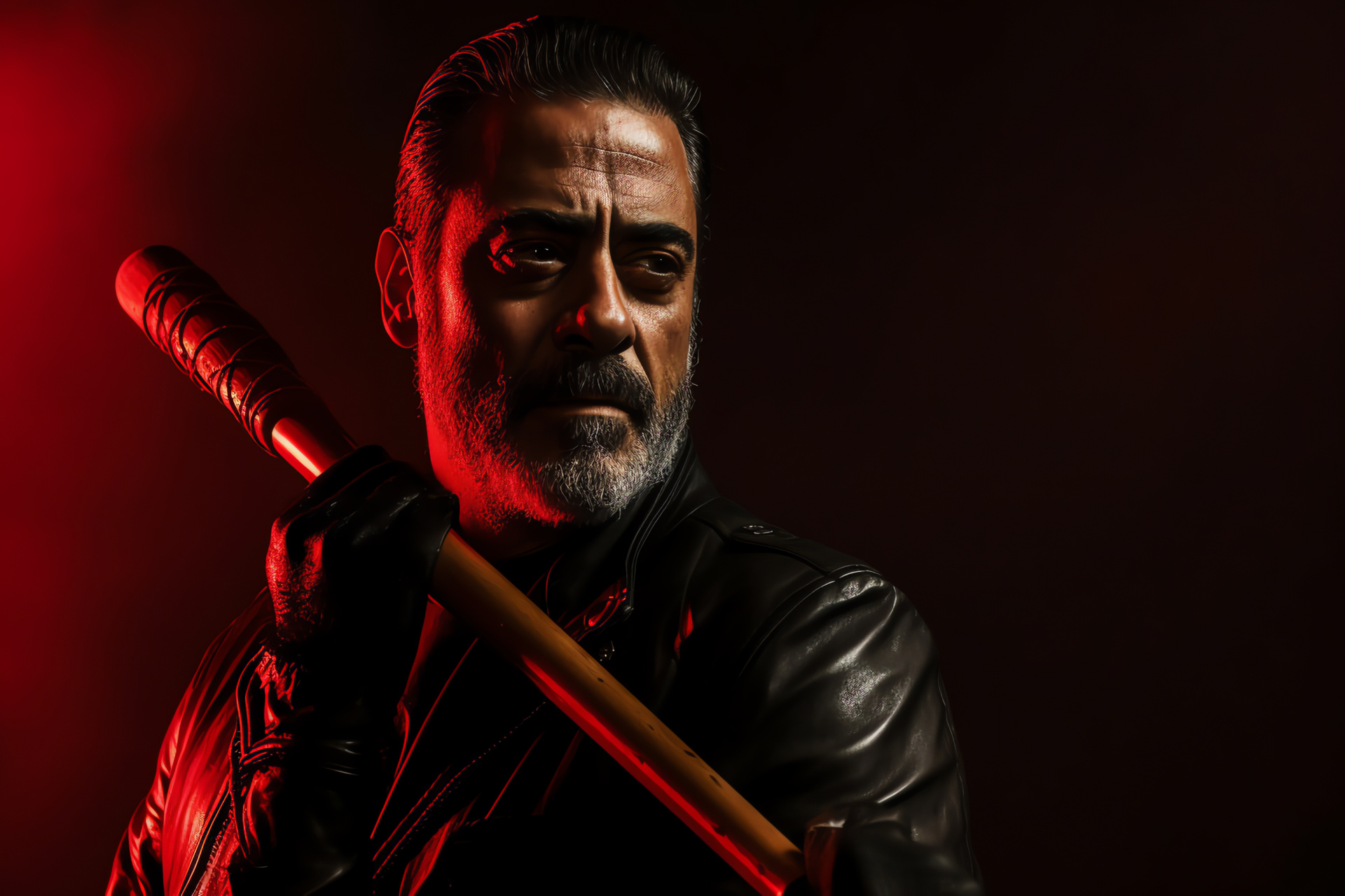 Jeffrey Dean Morgan as Negan, The Walking Dead antagonist, Lucille bat, Leader of the Saviors, Post-apocalyptic series, HD Desktop Image