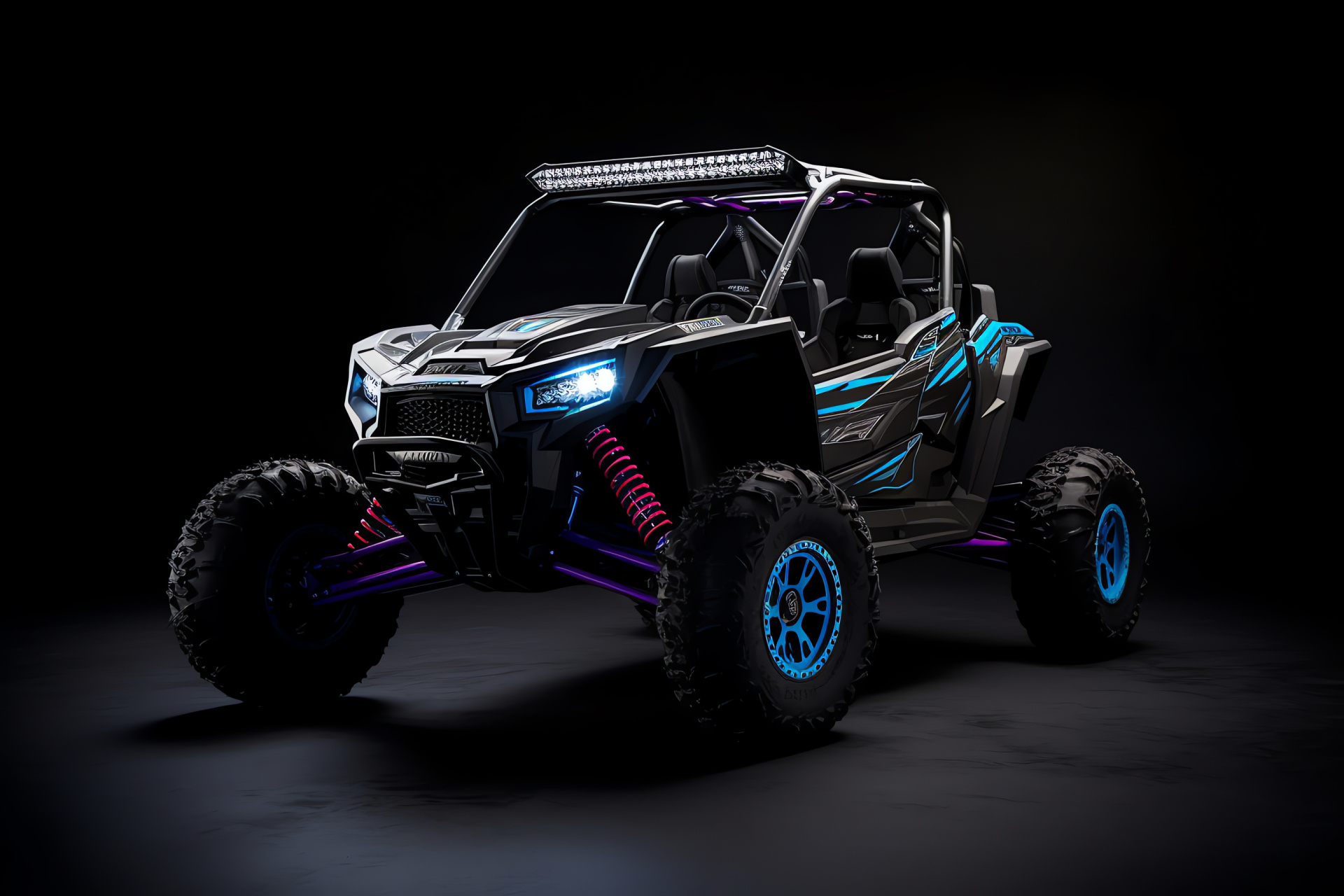 Polaris Rzr RS1 Turbo, High-performance model, Blue sports UTV, Recreational sporting, Adventure machine, HD Desktop Image