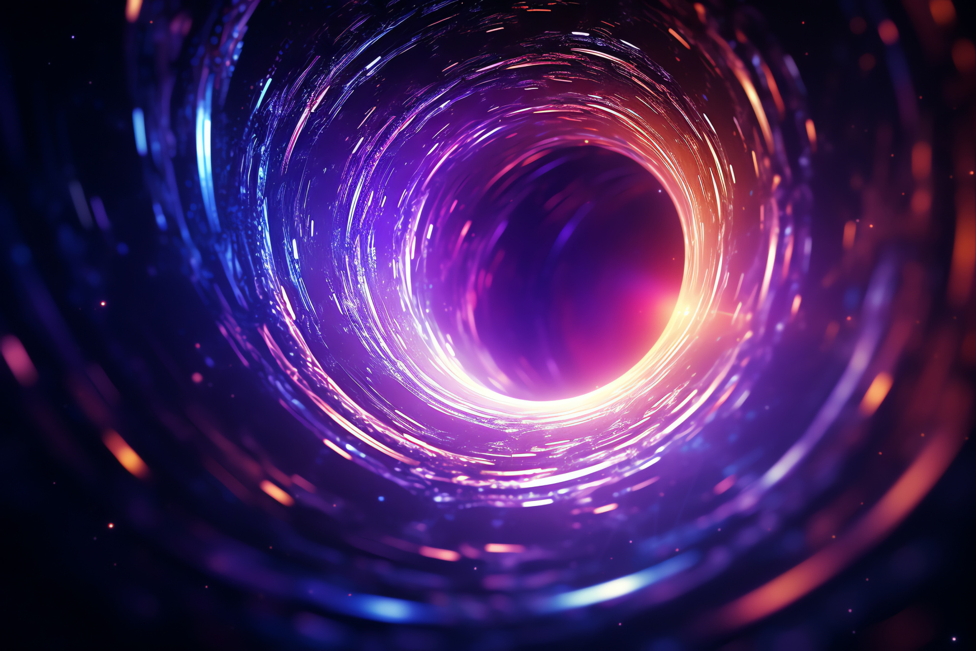Interstellar bridge, Space-time distortion, Wormhole close-up, Purple radiance, Complex interlace, HD Desktop Wallpaper