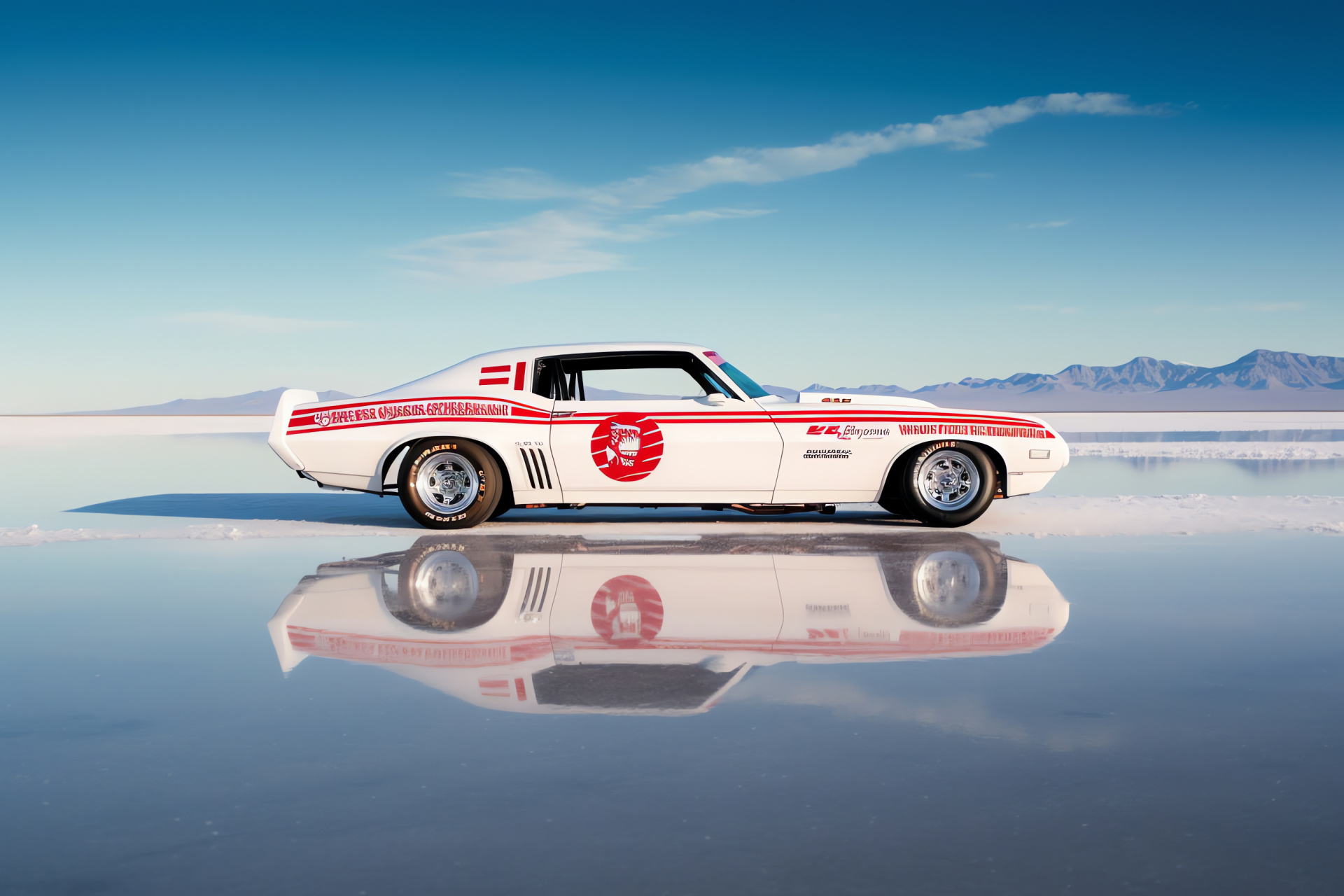 Ws6 Trans Am, Bonneville Salt Flats challenge, high-speed thrill, crystalline terrain, HD Desktop Image