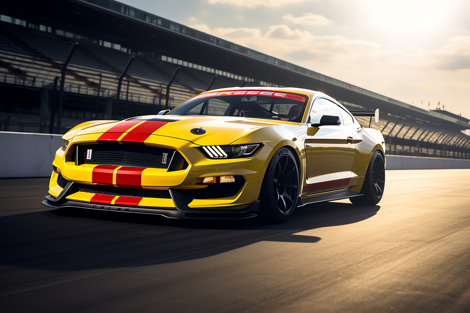 Mustang GT350R speed, Indianapolis racing, Dynamic posture, Sporty retrofit, Track aggression, HD Desktop Wallpaper