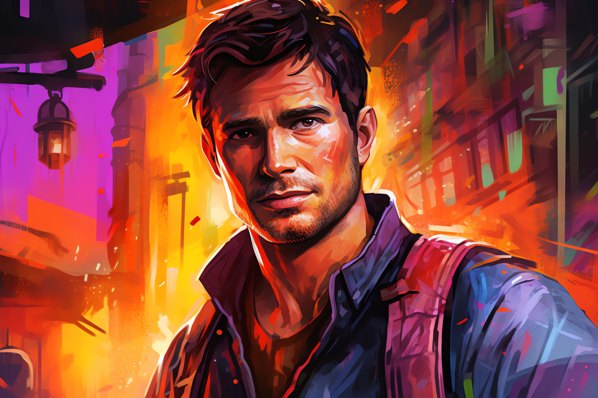 Uncharted 2 urban exploration, Treasure-seeker Drake, City hustle, Encoded riddles, Street art, HD Desktop Image