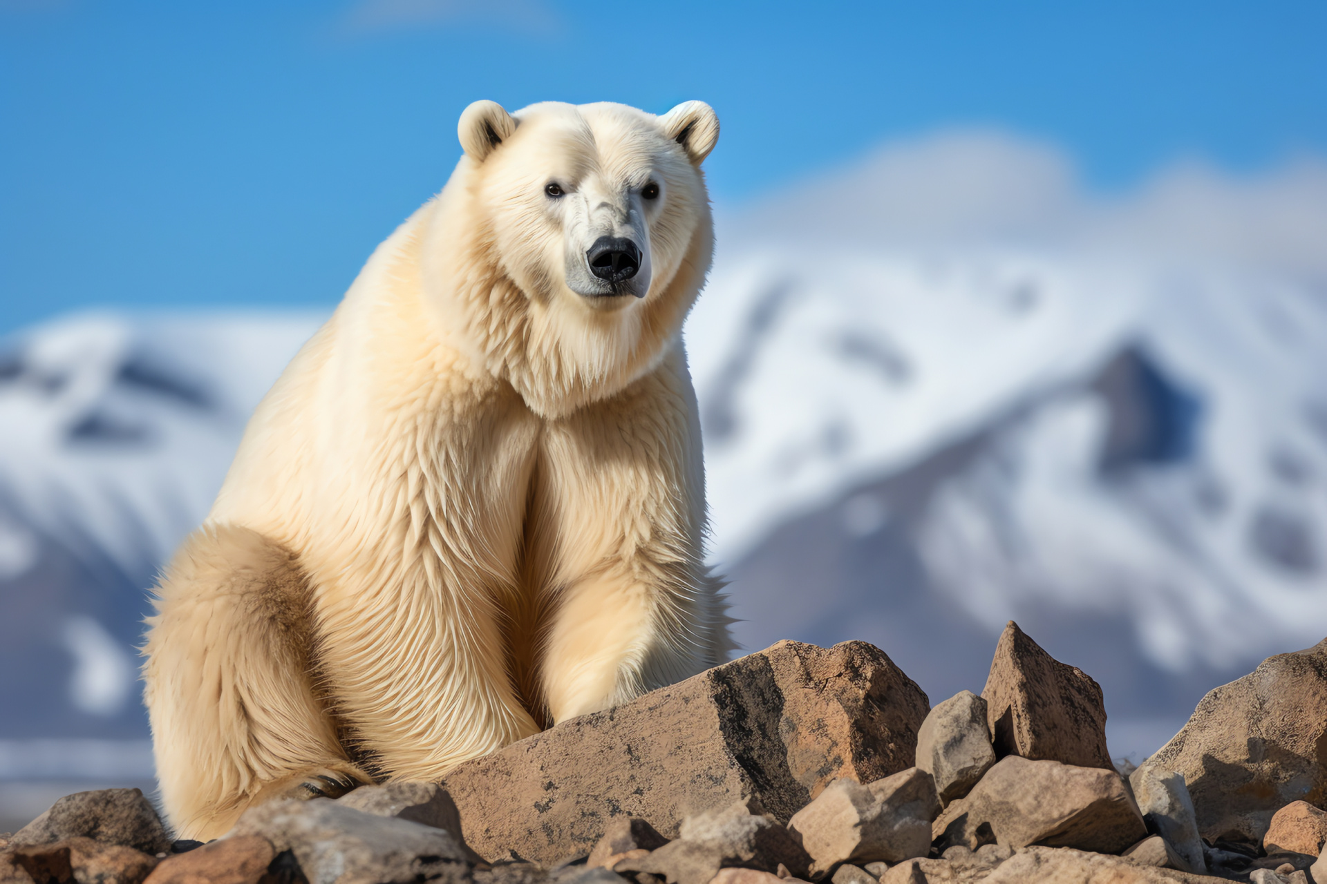 Polar Bear strength, Arctic environment, Wild animal, Snow dwelling, Native creature, HD Desktop Wallpaper