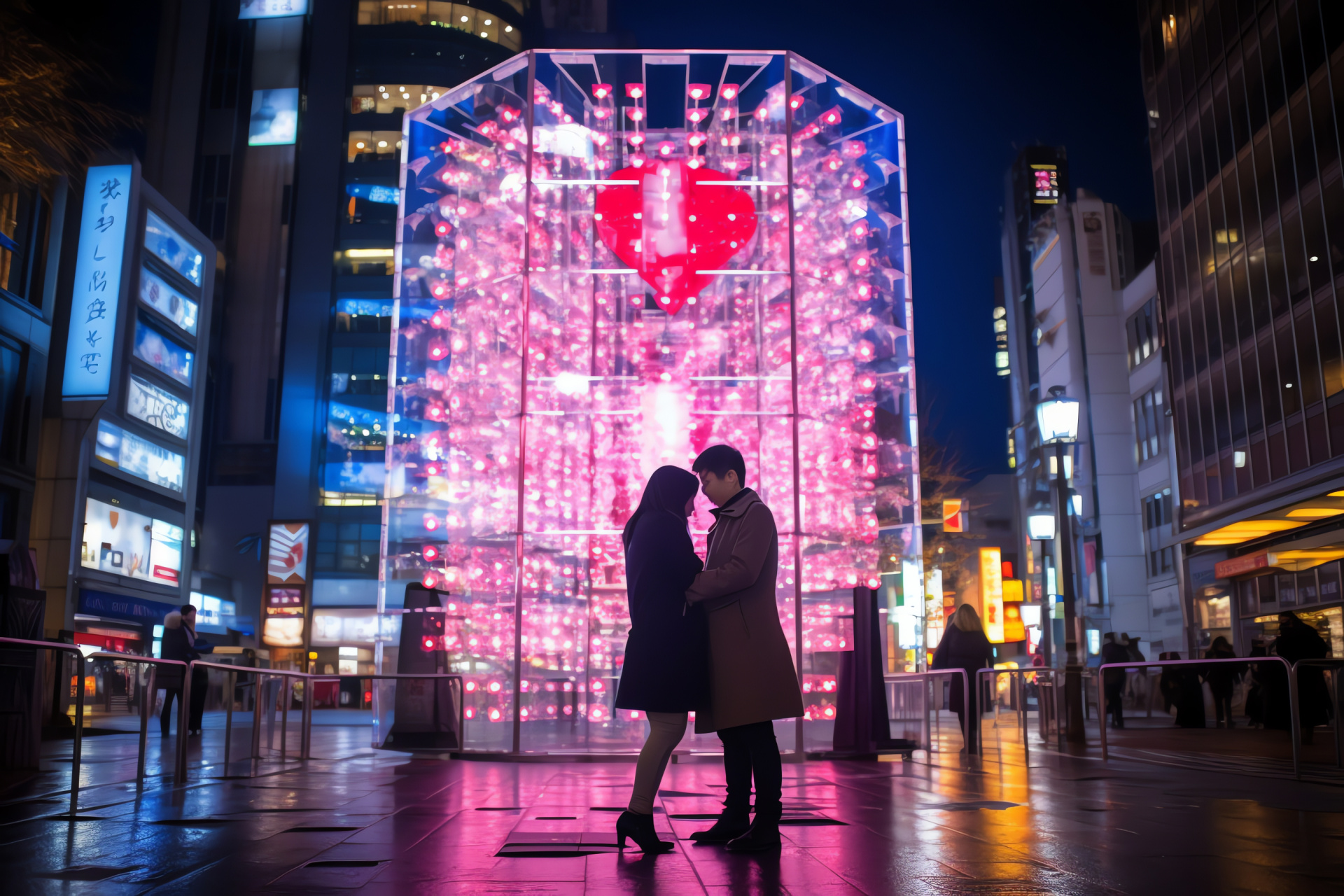 Valentines Tokyo, Japanese holiday, Shibuya buzz, Metropolitan crossing, Urban romance, HD Desktop Image