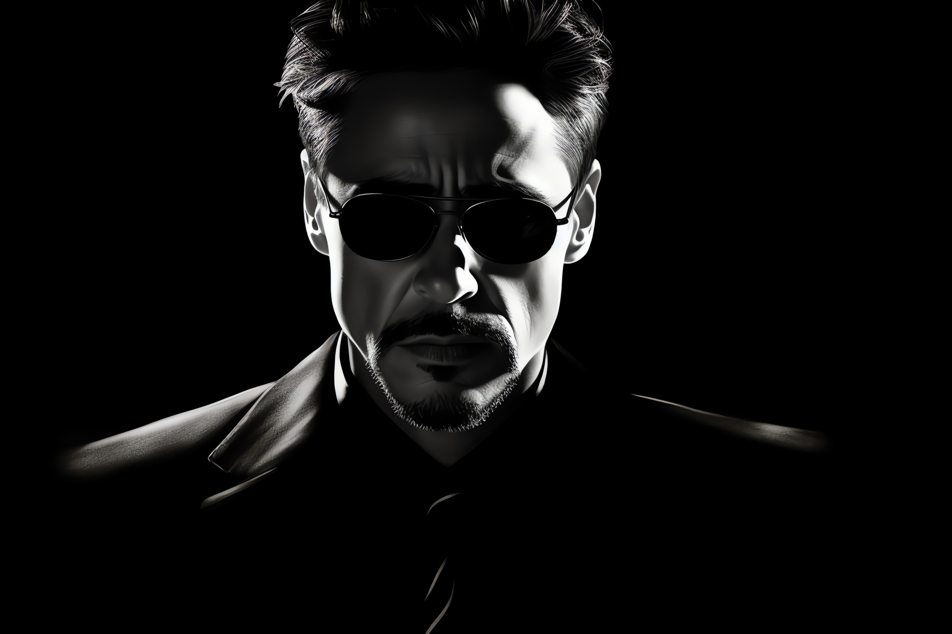 Robert Downey Jr, Iconic representation, Alluring expression, Positive demeanor, Marvel identity, HD Desktop Wallpaper