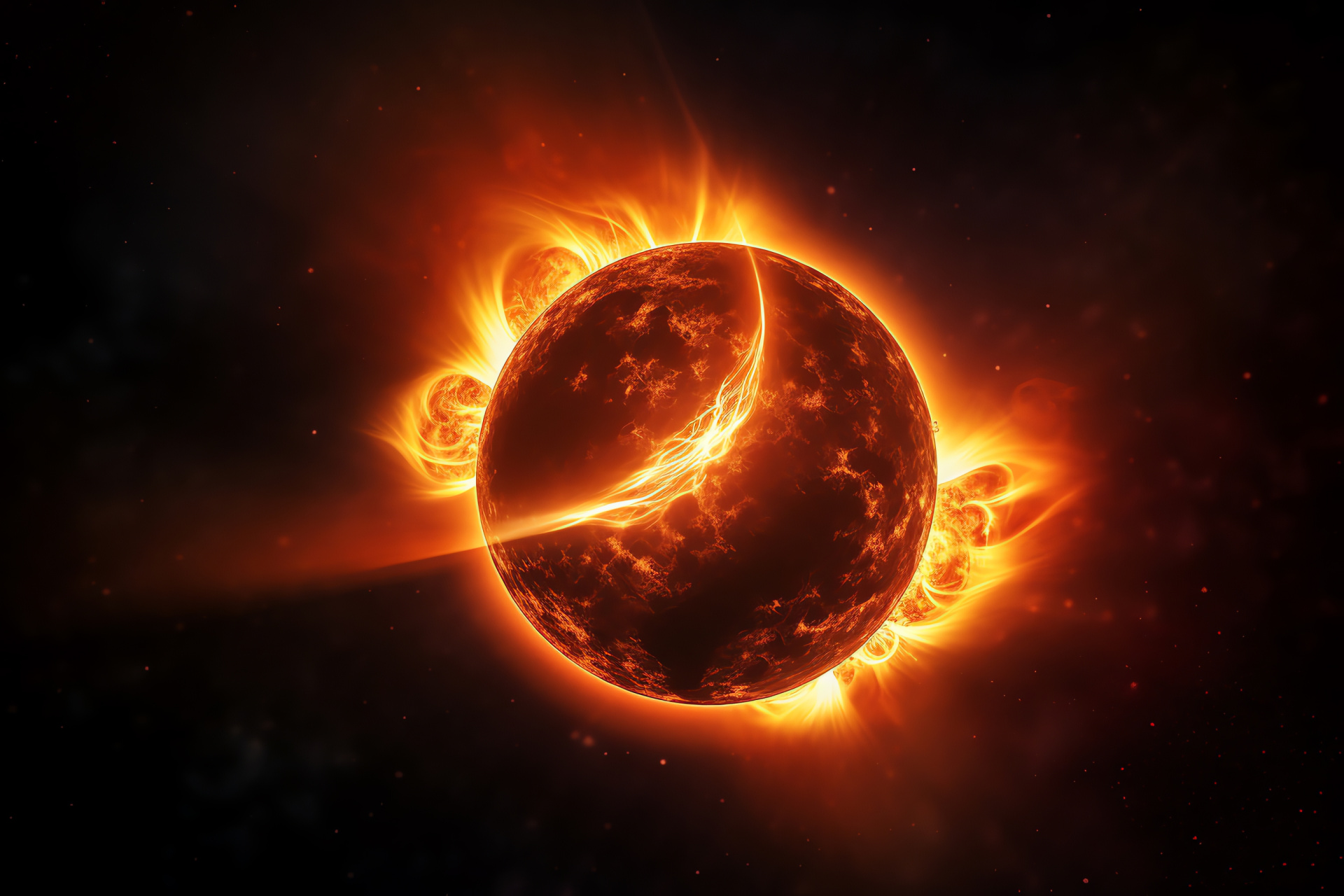 Solar Eclipse panorama, Astral event, Microcosm spectacle, Helios eclipse, Broad expanse, HD Desktop Wallpaper