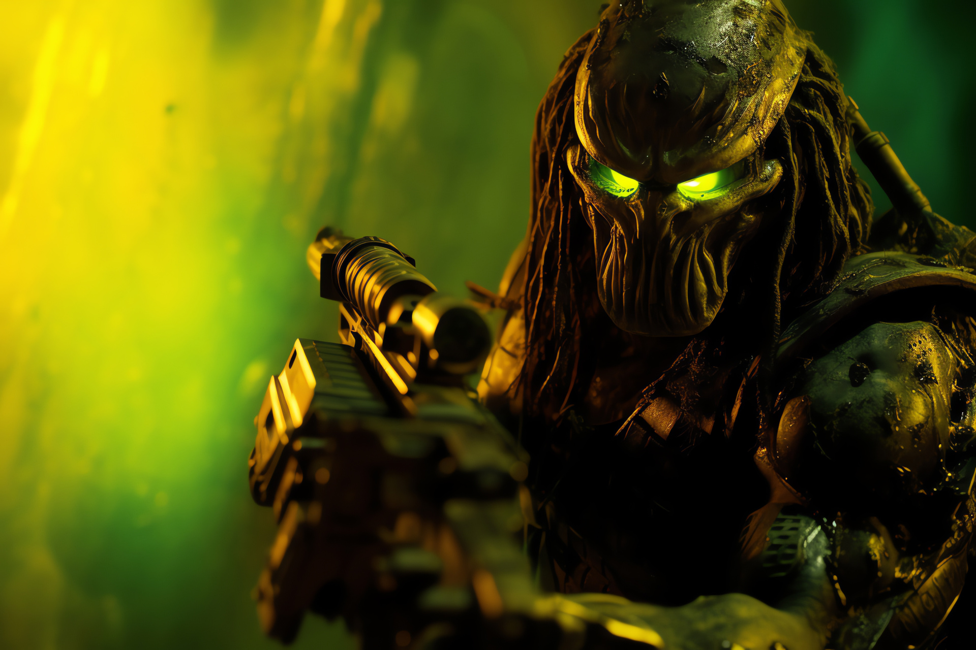 Extra-terrestrial hunter, Science fiction species, Yautja warrior, Intergalactic menace, Hunting skills, HD Desktop Wallpaper