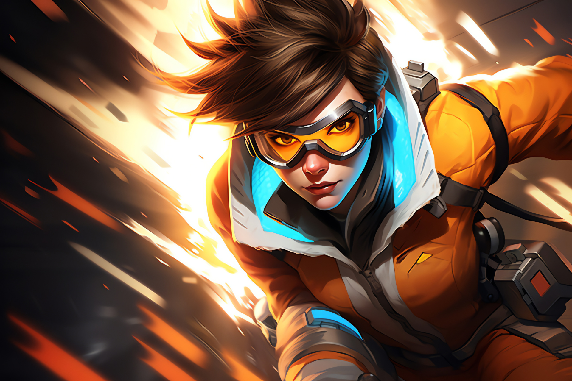 Overwatch game, Tracer character, Secret operations, Encrypted location, Dual firearms, HD Desktop Wallpaper