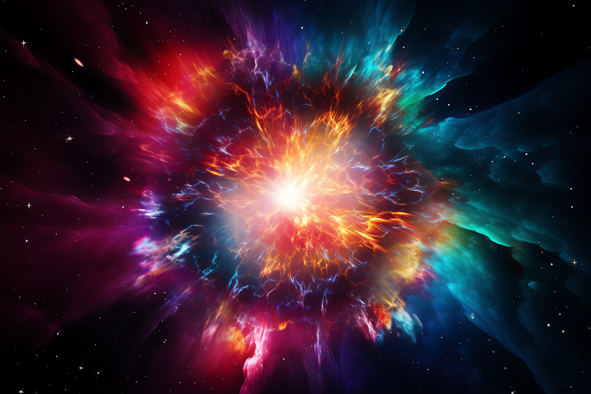 Supernova brilliance, Celestial marvel, Star detonation, Nuclear fusion, Galactic radiance, HD Desktop Image