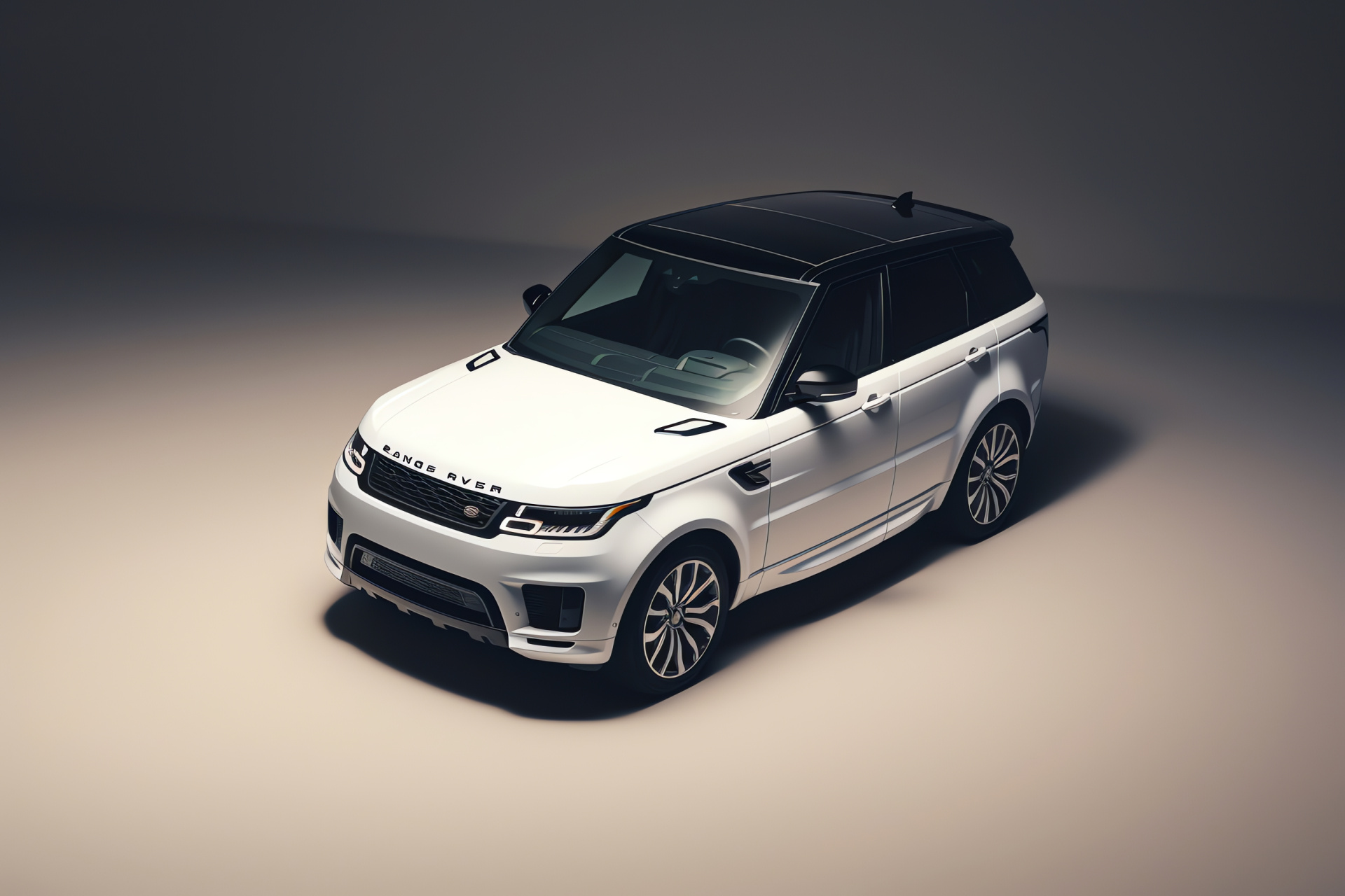 Range Rover Sport 2018, Elevated view, Visual contrast, Monochromatic theme, Vehicle refinement, Design simplicity, HD Desktop Image