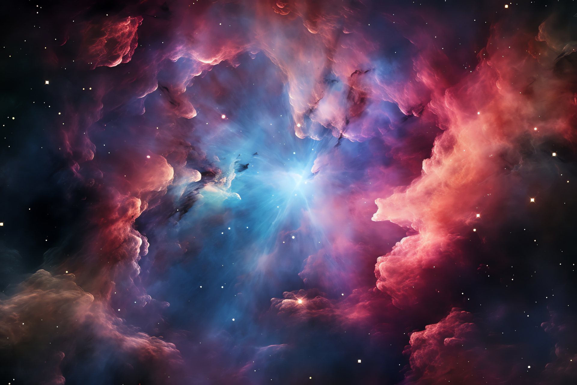 Rosette Nebula, Stellar nursery, Monoceros constellation, Celestial shades, Nebular formation, HD Desktop Image