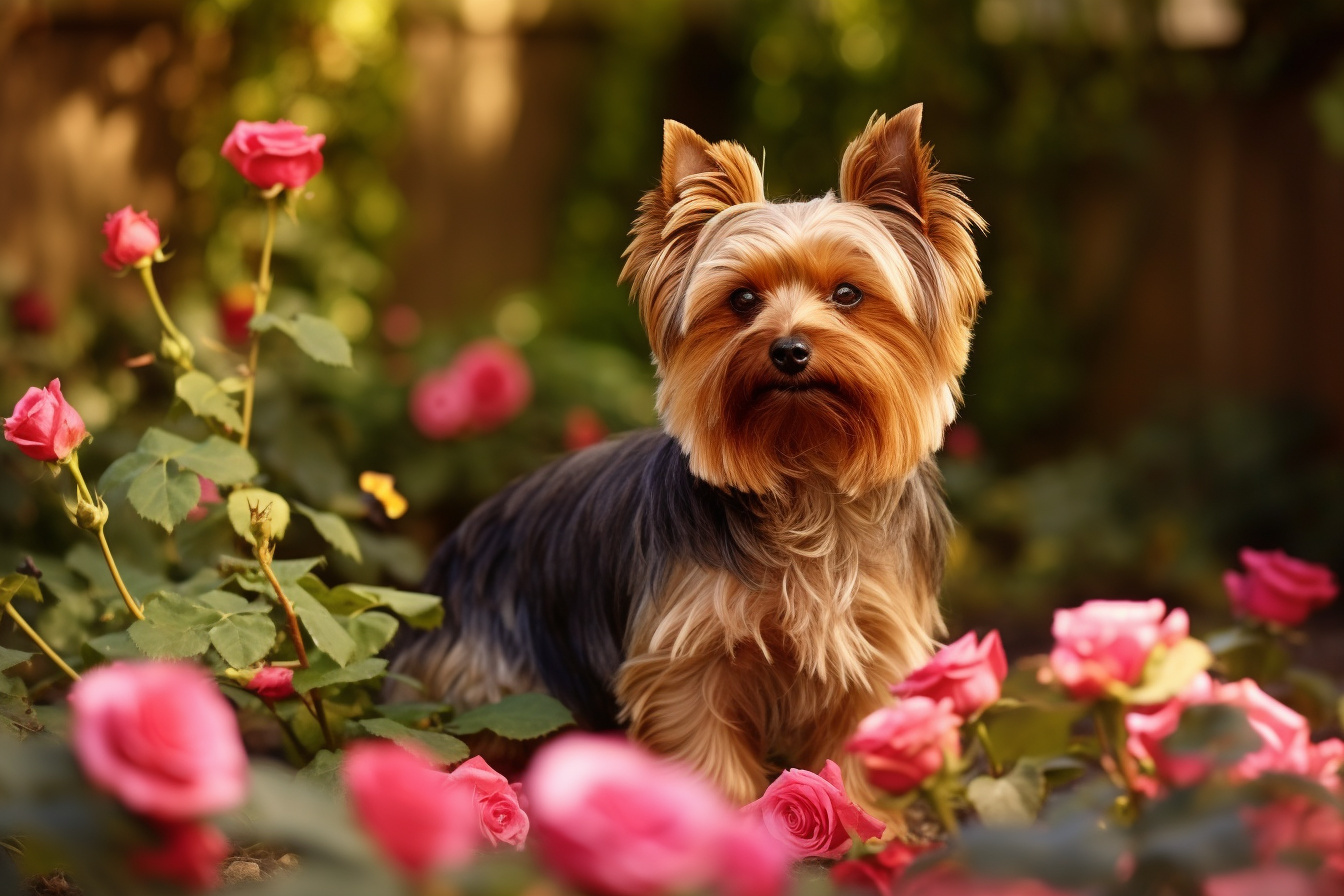 Yorkshire Terrier stance, enticing eyes, glistening coat, small companion, purebred Yorkie, HD Desktop Wallpaper