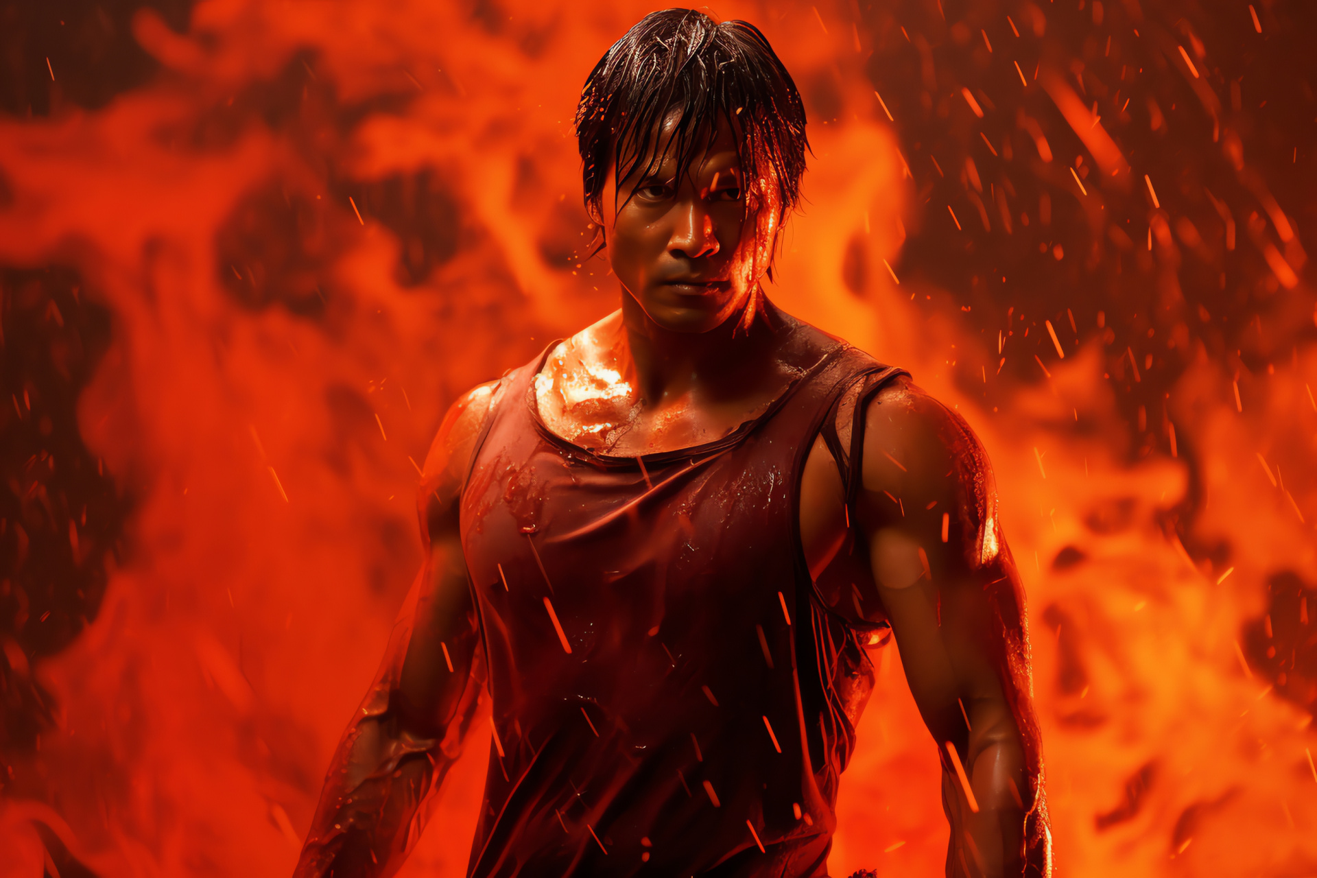 Tony Jaa as Pla, Martial prowess, Signature Ong Bak stance, Character depth, Thai cinema icon, HD Desktop Image