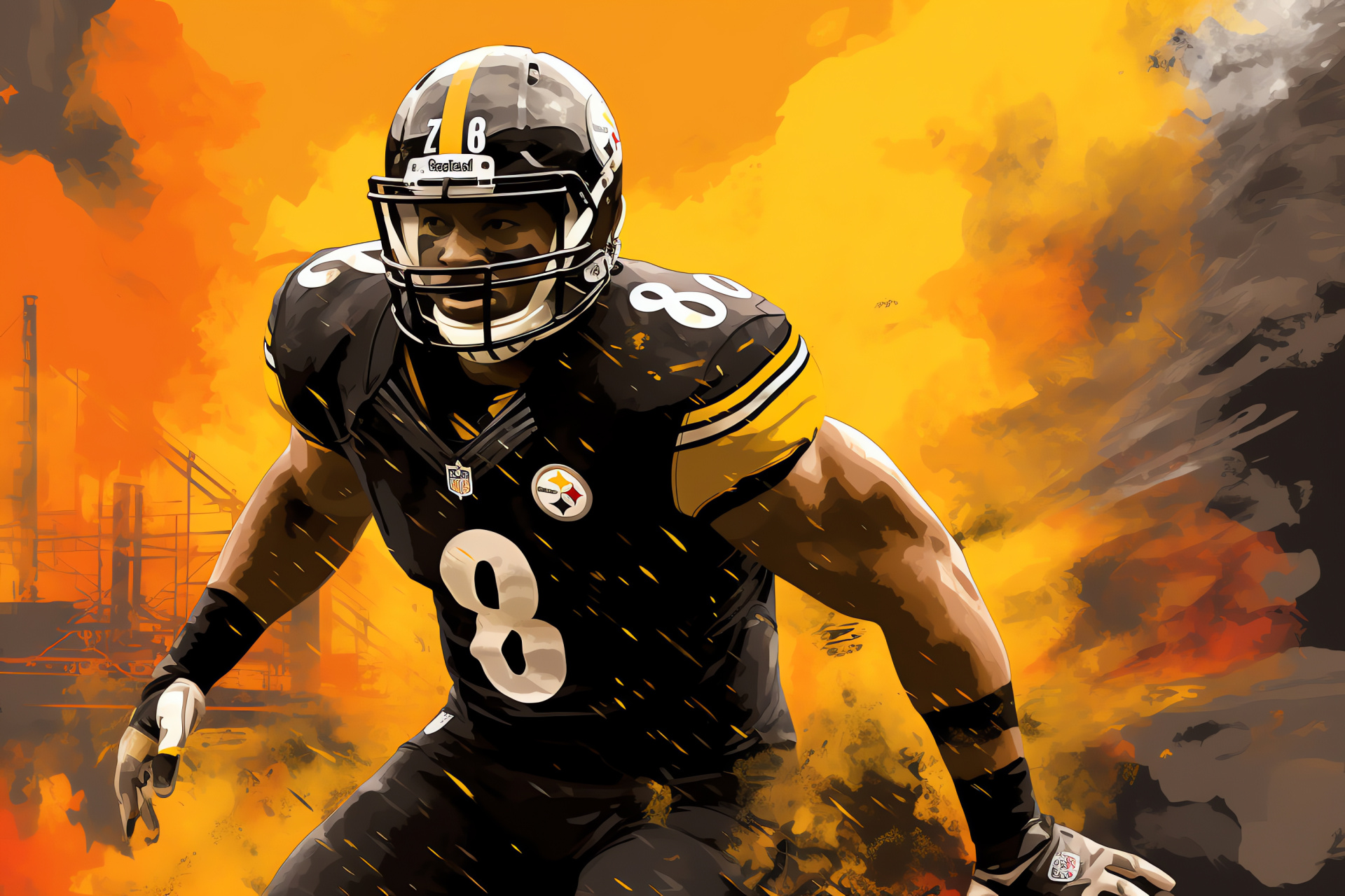 Steelers match, Heinz Field ambiance, NFL interaction, Roethlisberger coordination, Sports action, HD Desktop Wallpaper