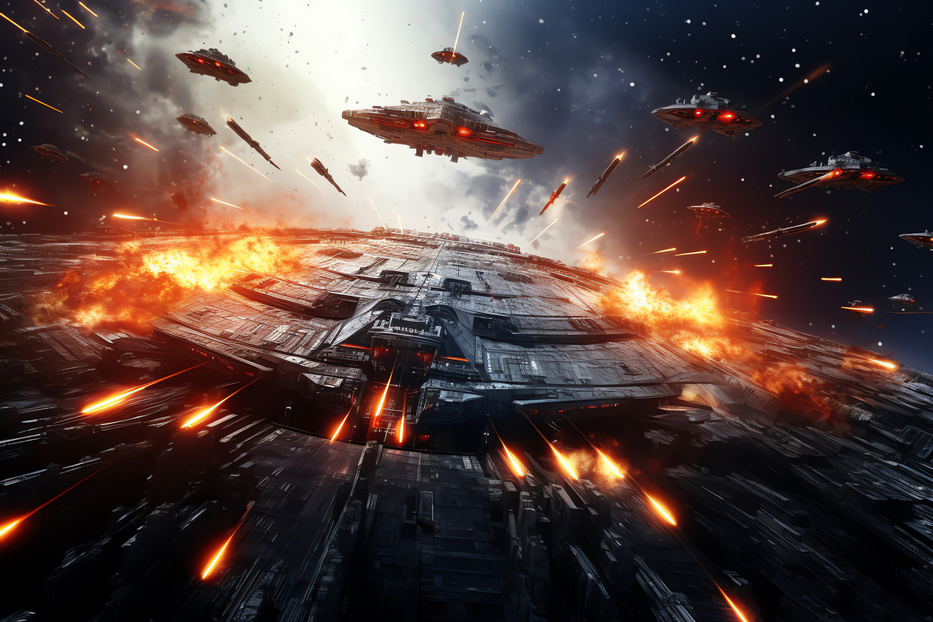 Space rebel combat, Ship engagement, Science fiction battle, Deep space conflict, Galactic strife, HD Desktop Wallpaper