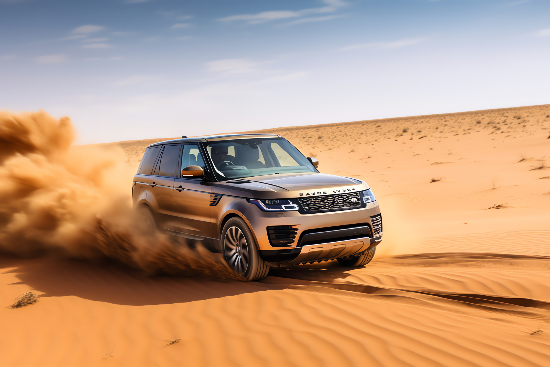 Range Rover Sport 2018, Desert scene, Autobiography model, Sunlit dunes, Automotive adventure, HD Desktop Wallpaper