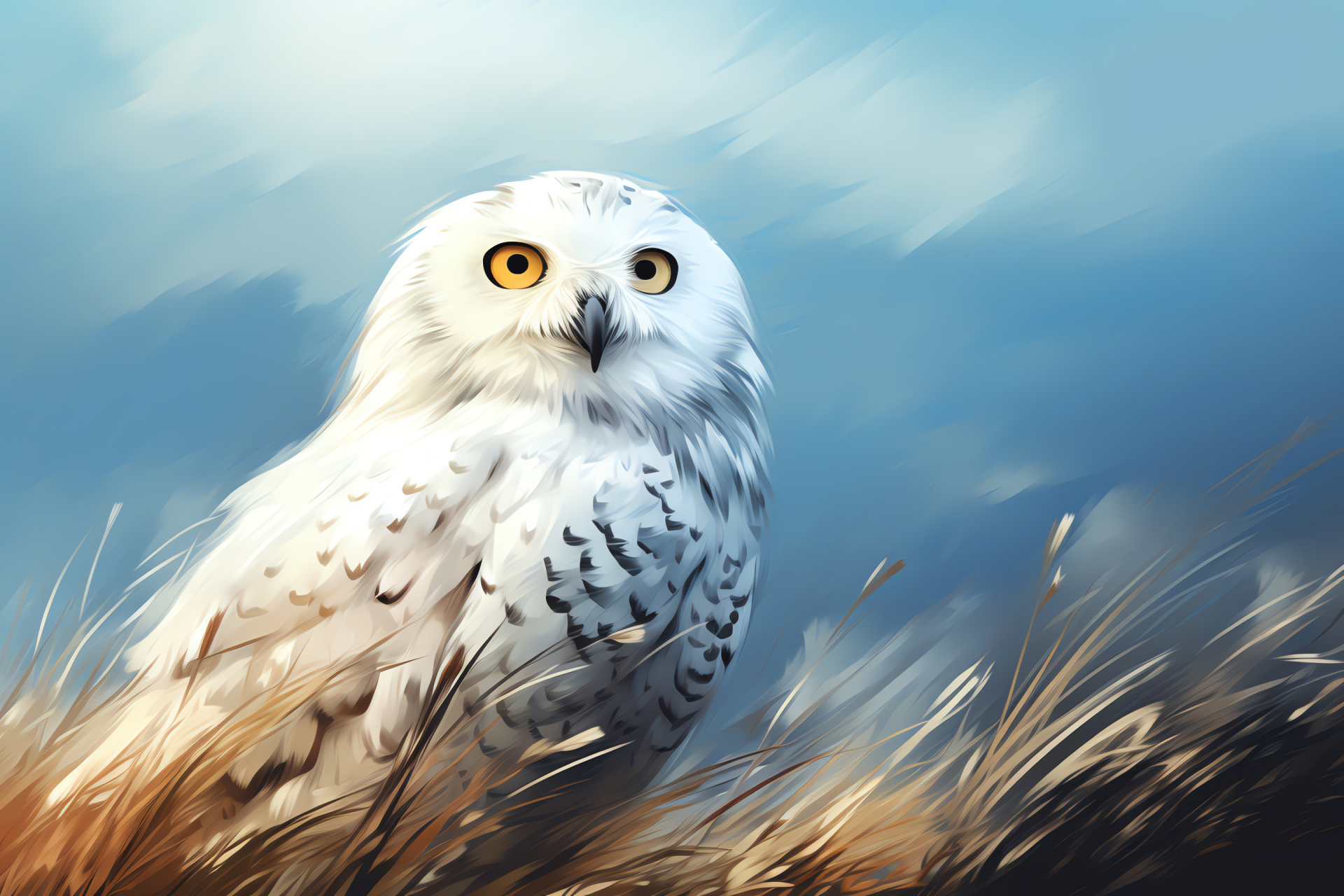 Snowy Owl, Arctic inhabitant, downy feathers, predatory bird, pure serenity, HD Desktop Image