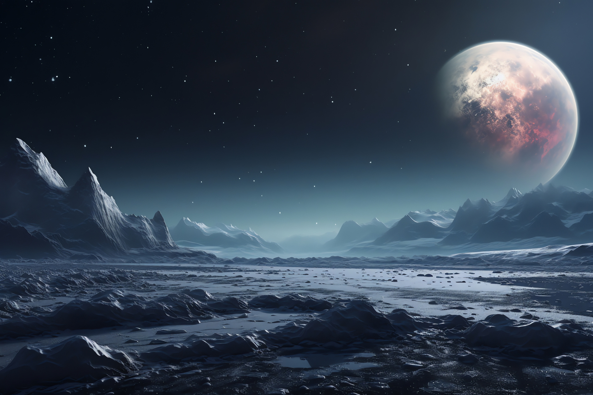 Pluto surface, Trans-Neptunian object, Solar system frontier, Dwarf planet features, New Horizons data, HD Desktop Image