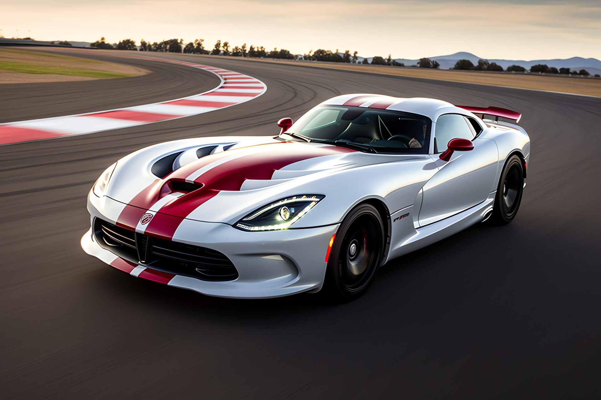 Laguna Seca SRT Viper lap, GTS-R model agility, Race circuit expertise, Iconic turn execution, Metallic automotive sculpture, HD Desktop Wallpaper