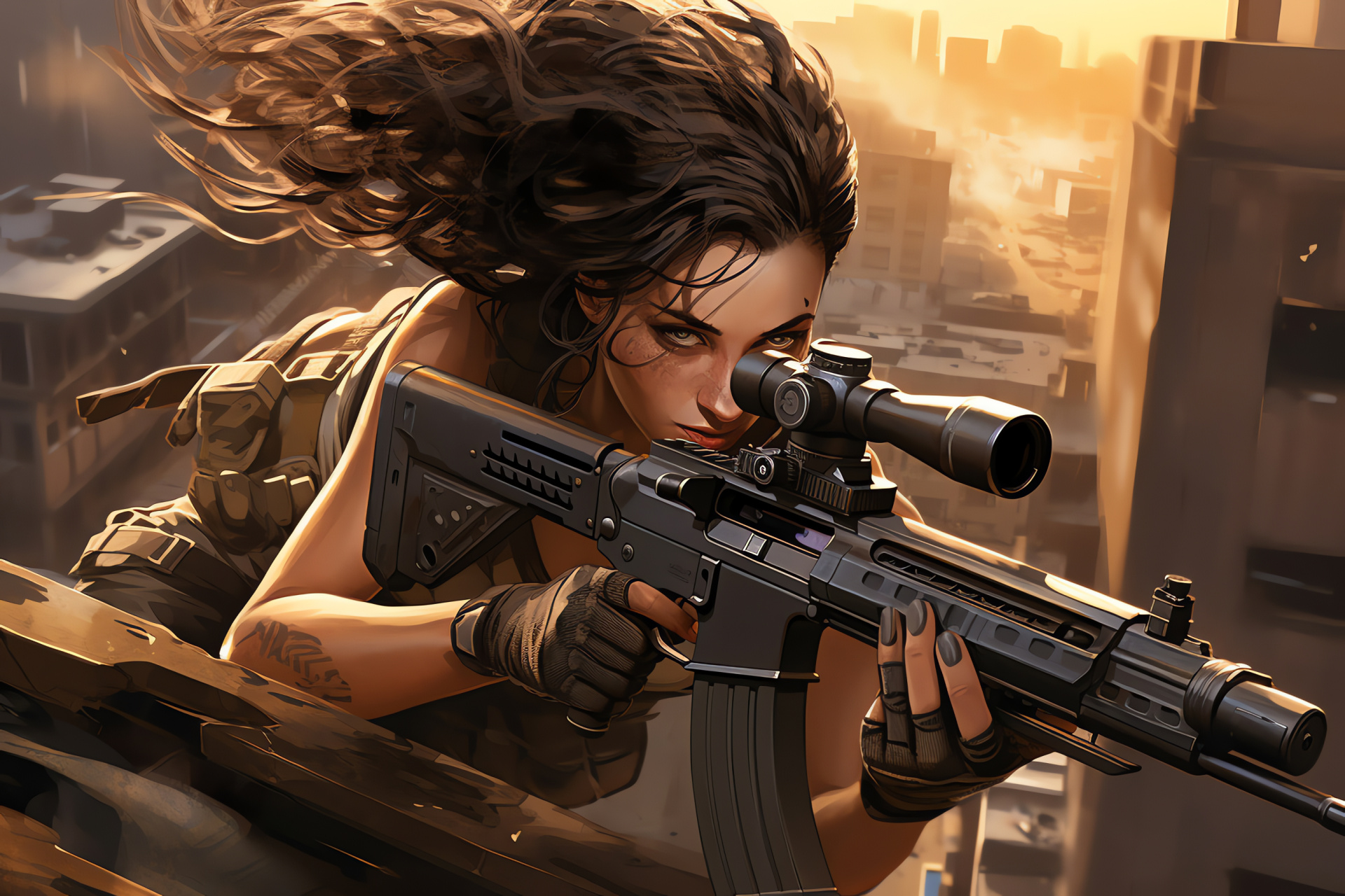 Point Blank 2018, Competitive gaming, Shooter title, Female sharpshooter, Precision firearm, HD Desktop Wallpaper