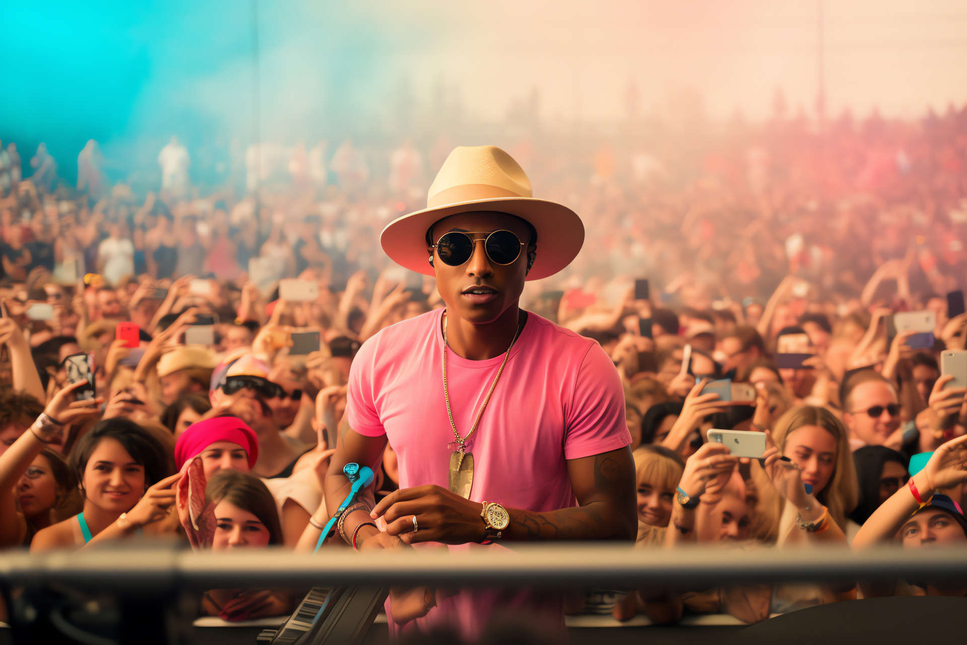 Artist Pharrell, Crowd pleaser, Festival headliner, Music extravaganza, Public excitement, HD Desktop Image