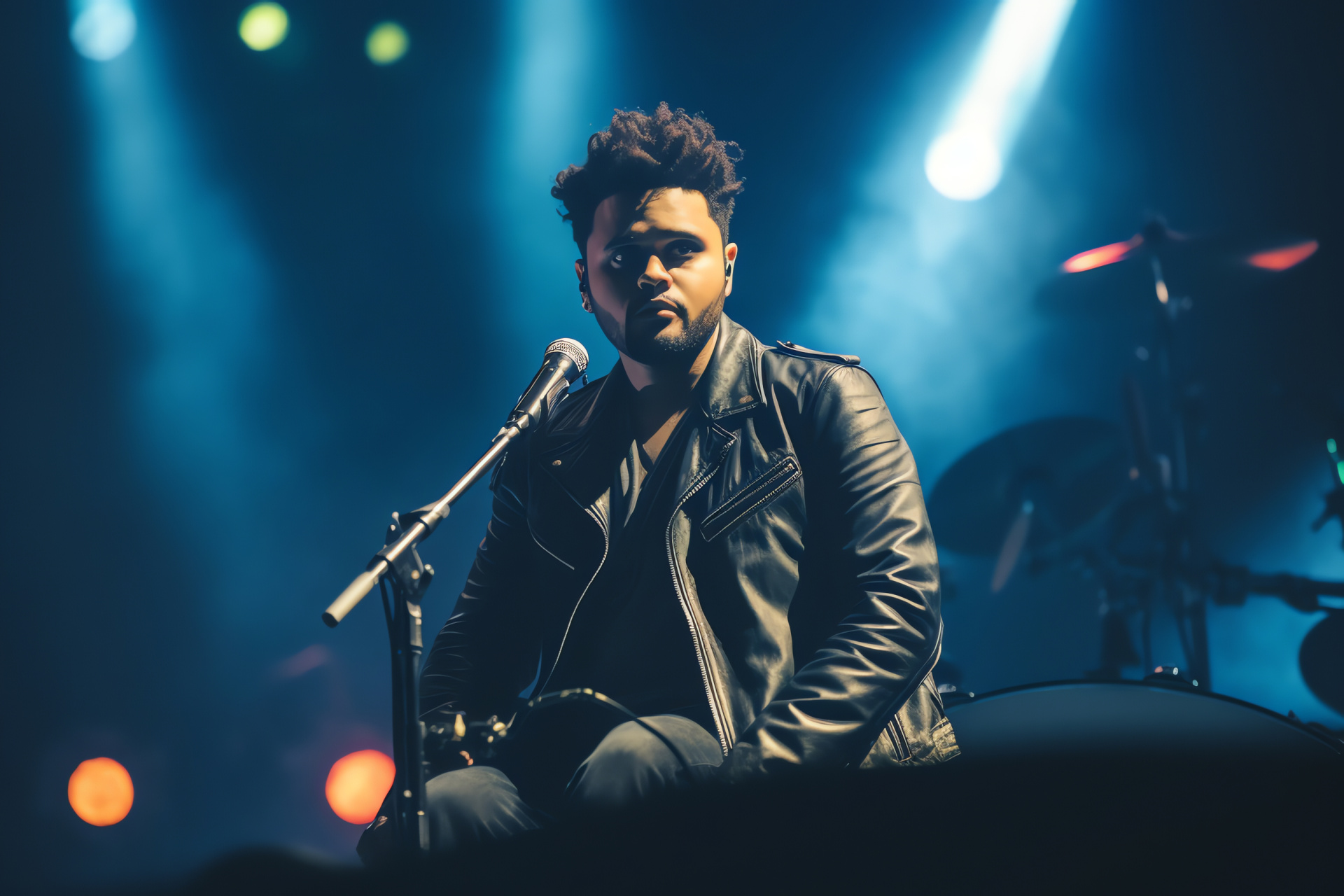 The Weeknd, Live music event, Trendy artist outfit, Casual style, Performing arts, HD Desktop Wallpaper