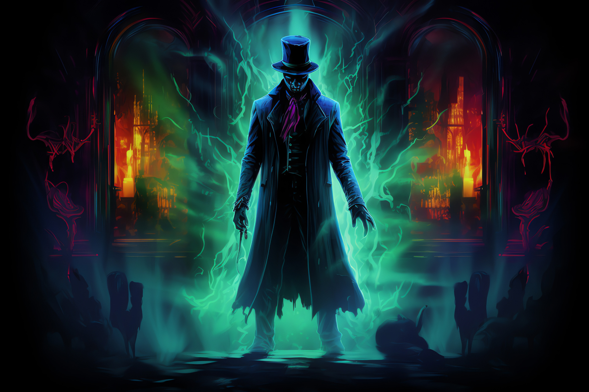 Gothic game Nocturne, Mysterious manor, Spirit detective, Dark passages, Occult elements, HD Desktop Wallpaper