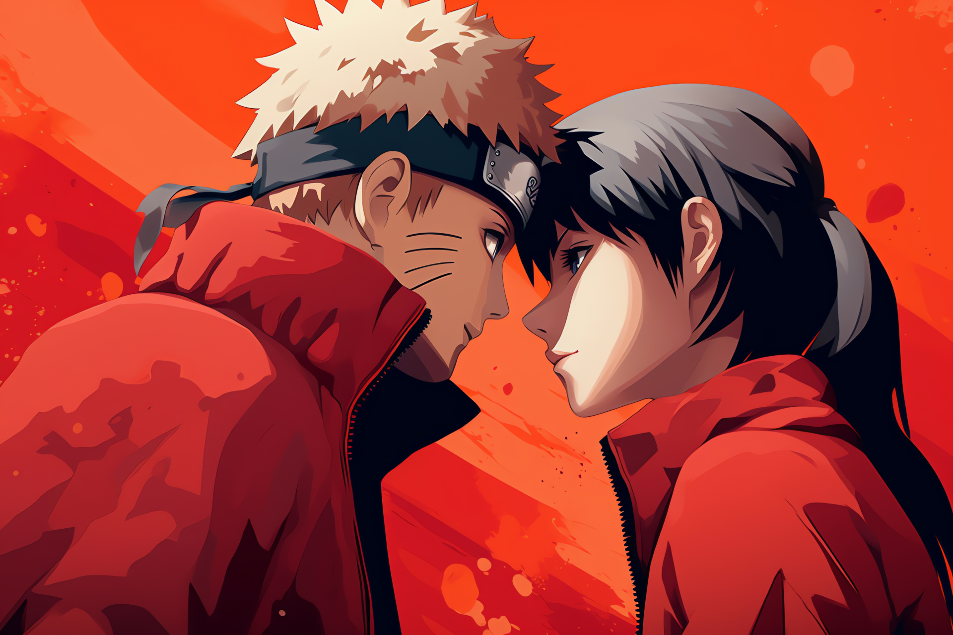 Naruto Uzumaki, Hinata Hyuga, emotional Anime reveal, Manga styled romance, heartfelt character emotion, HD Desktop Image