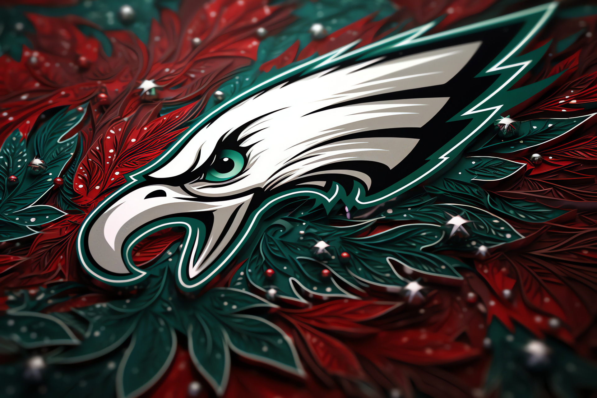 Innovative sports art, emblematic seasonal design, team representation, artistic flair, digital craft, HD Desktop Wallpaper