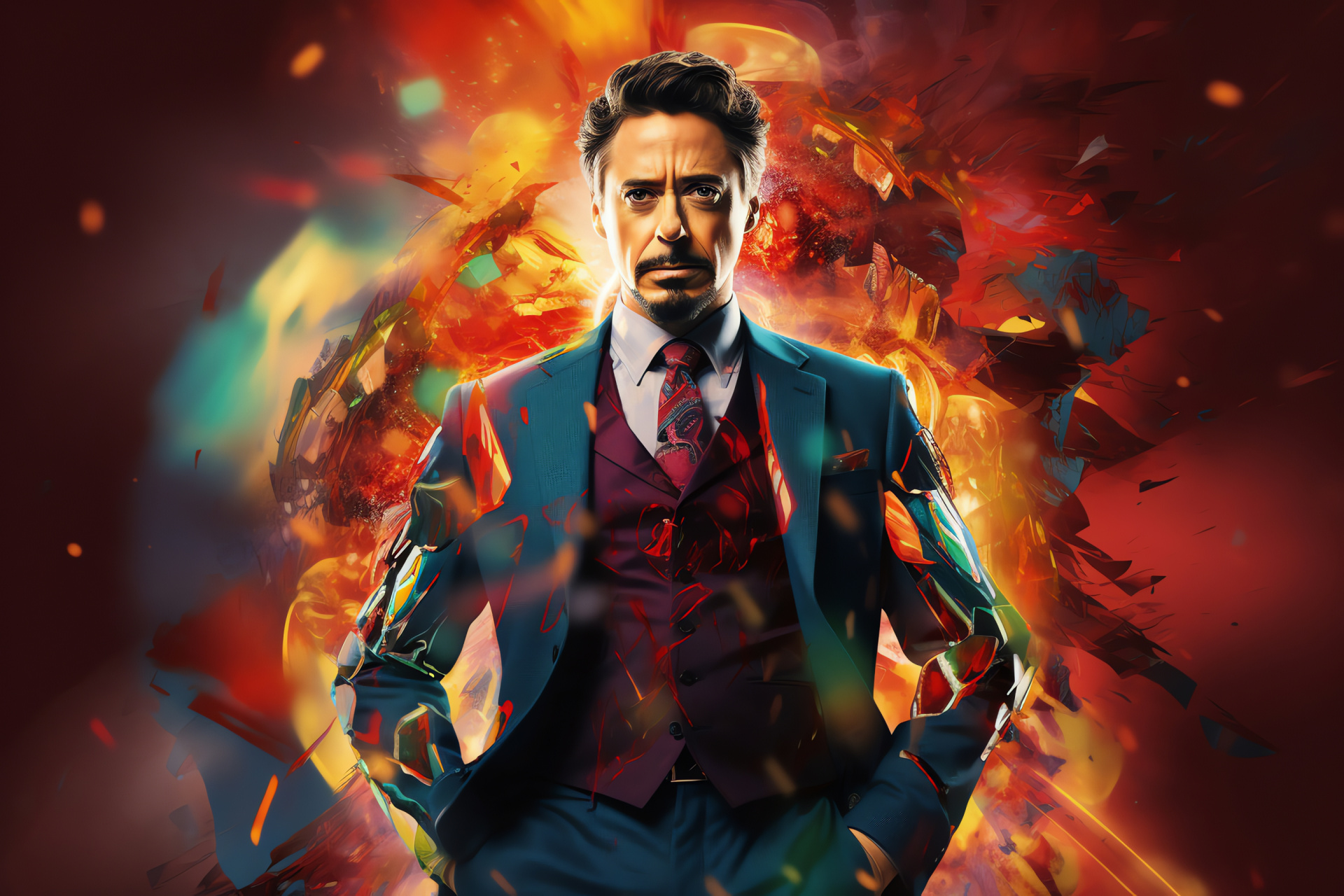 Rebel Tony Stark, Marvel Cinematic Universe, Iron Man armor, Superhero technology, Futuristic suit, HD Desktop Wallpaper