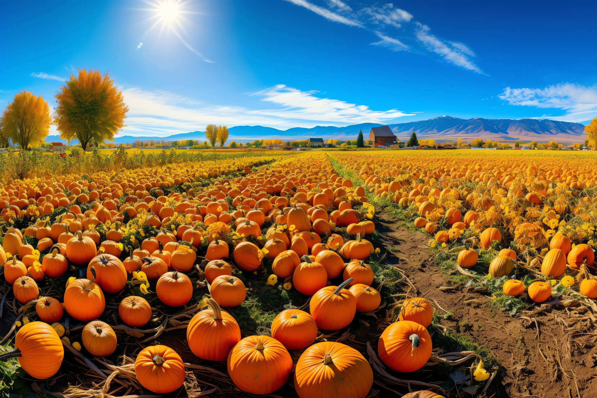 Harvest scene, family outing, agritourism attraction, verdant landscape, harvest jubilee, HD Desktop Image