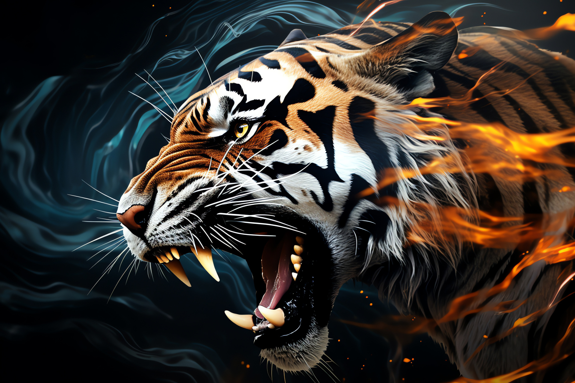 Saber Tooth Tiger, Prehistoric predator, Smilodon fatalis, Ancient feline, Paleontology, HD Desktop Image
