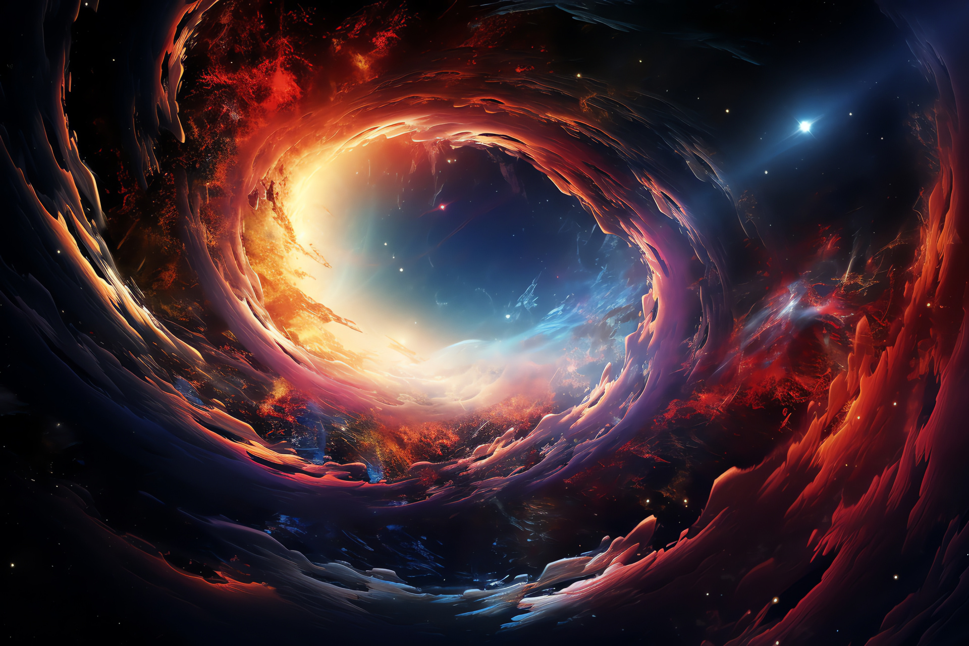 Cosmic spectacle, Theoretical wormhole, Space exploration, Infinite cosmos, Astronomical phenomenon, HD Desktop Wallpaper