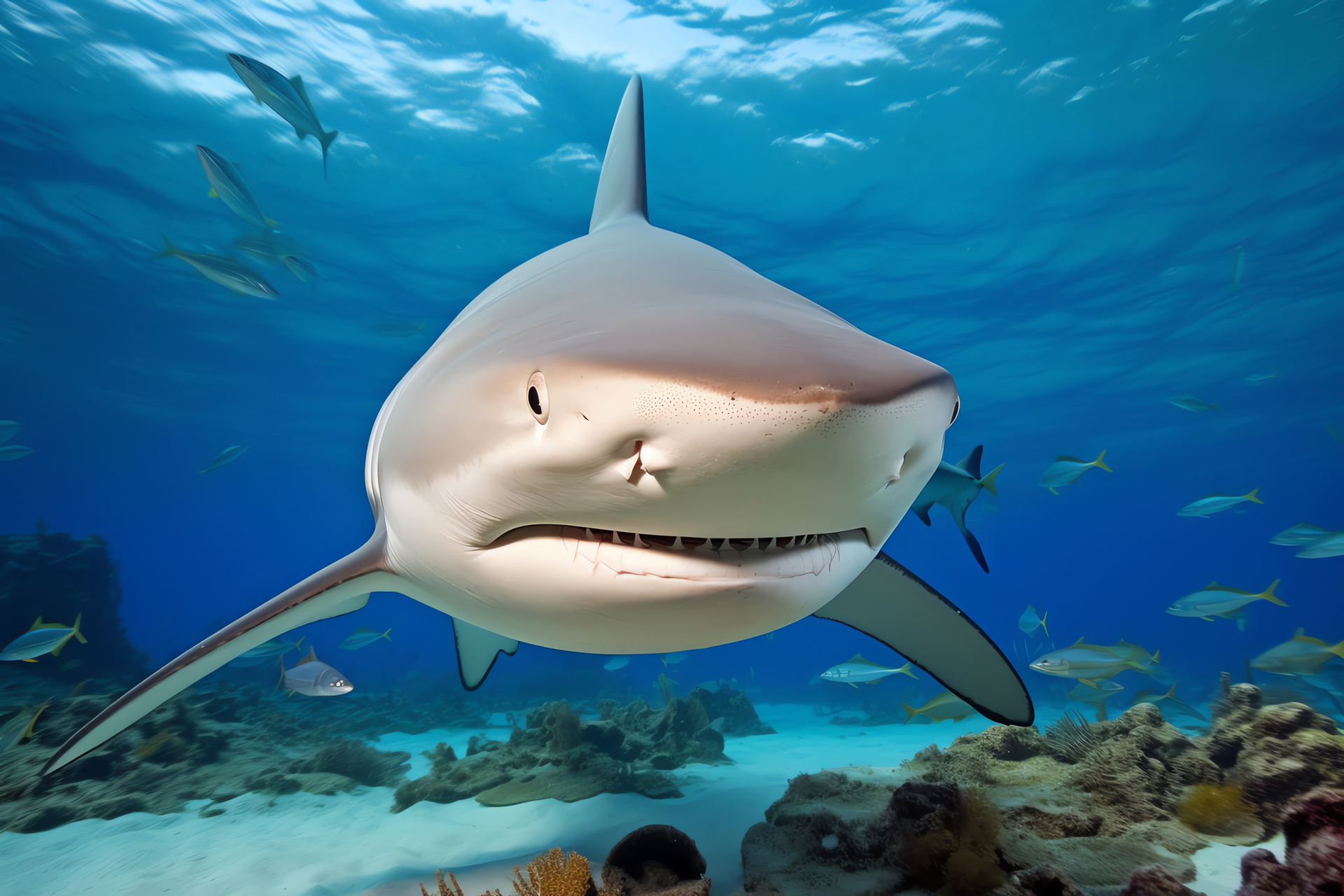 Bull Shark fish, Aquatic predator, Shark species, Oceanic creature, Sharp-toothed swimmer, HD Desktop Wallpaper