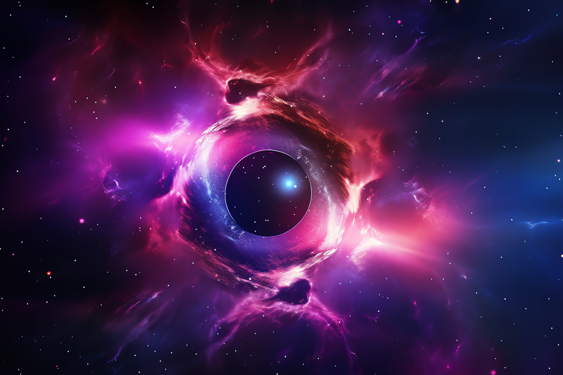 Helix Nebula brilliance, Vibrant neon pink, Nebular composition, Cosmic wheel, Space phenomenon, HD Desktop Wallpaper