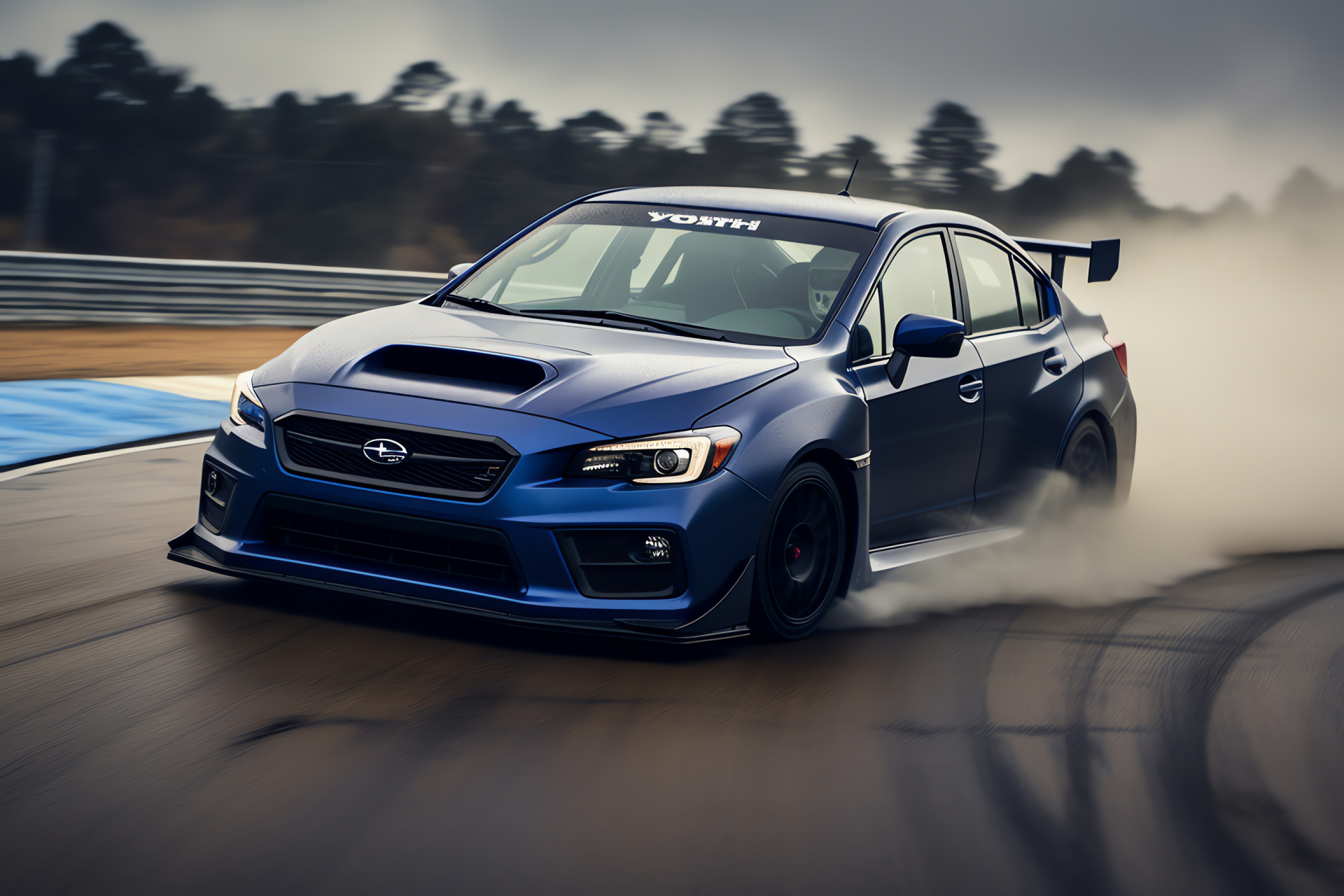 Subaru WRX at Laguna Seca, Type RA sportscar, track record attempt, suspension tuning, HD Desktop Image