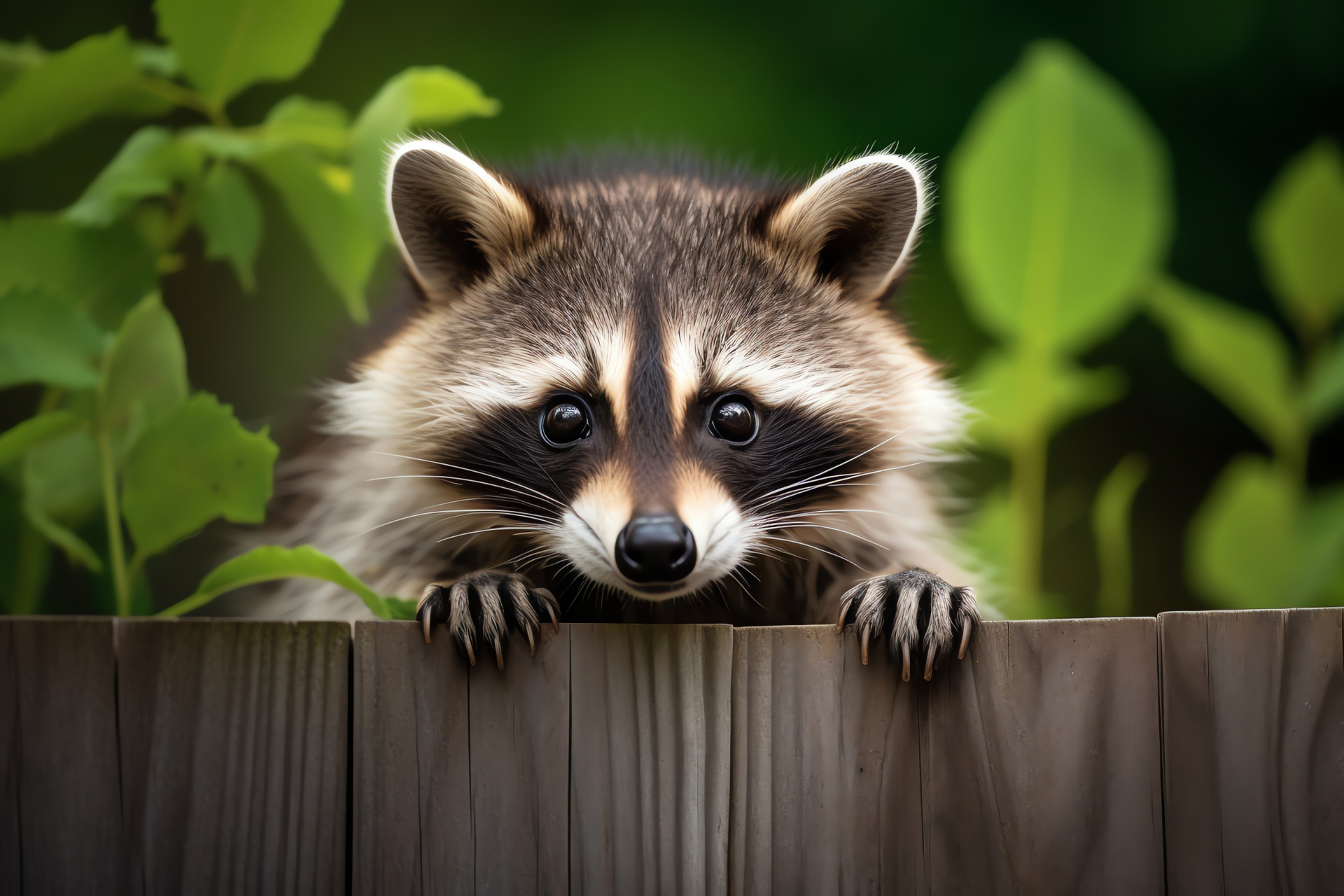 Raccoon, bandit mask, adaptable mammal, forest resident, nocturnal behaviors, HD Desktop Wallpaper