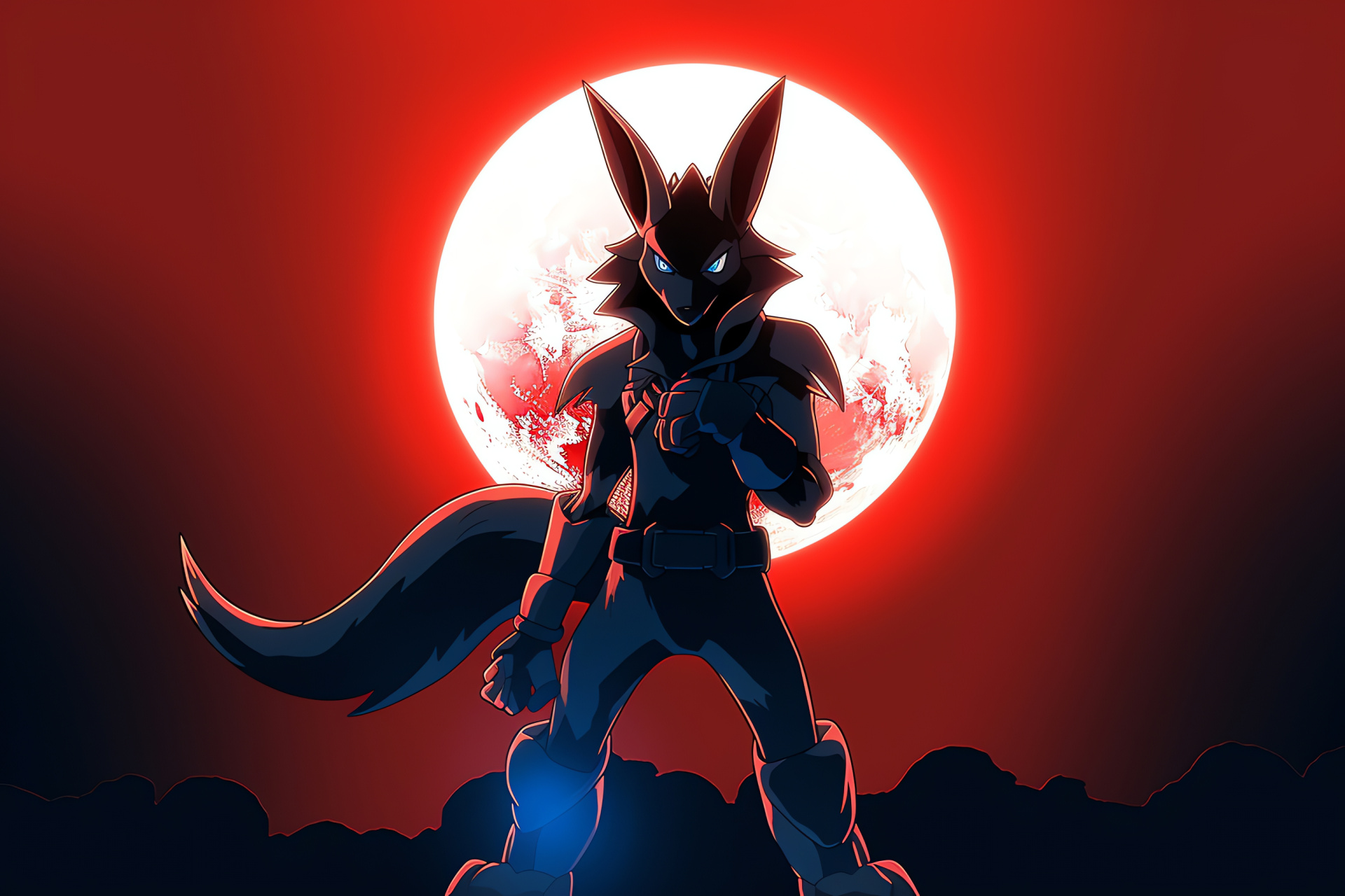 Lucario warrior, Combat style, Steel attributes, Striking visual, Charged appendage, HD Desktop Wallpaper