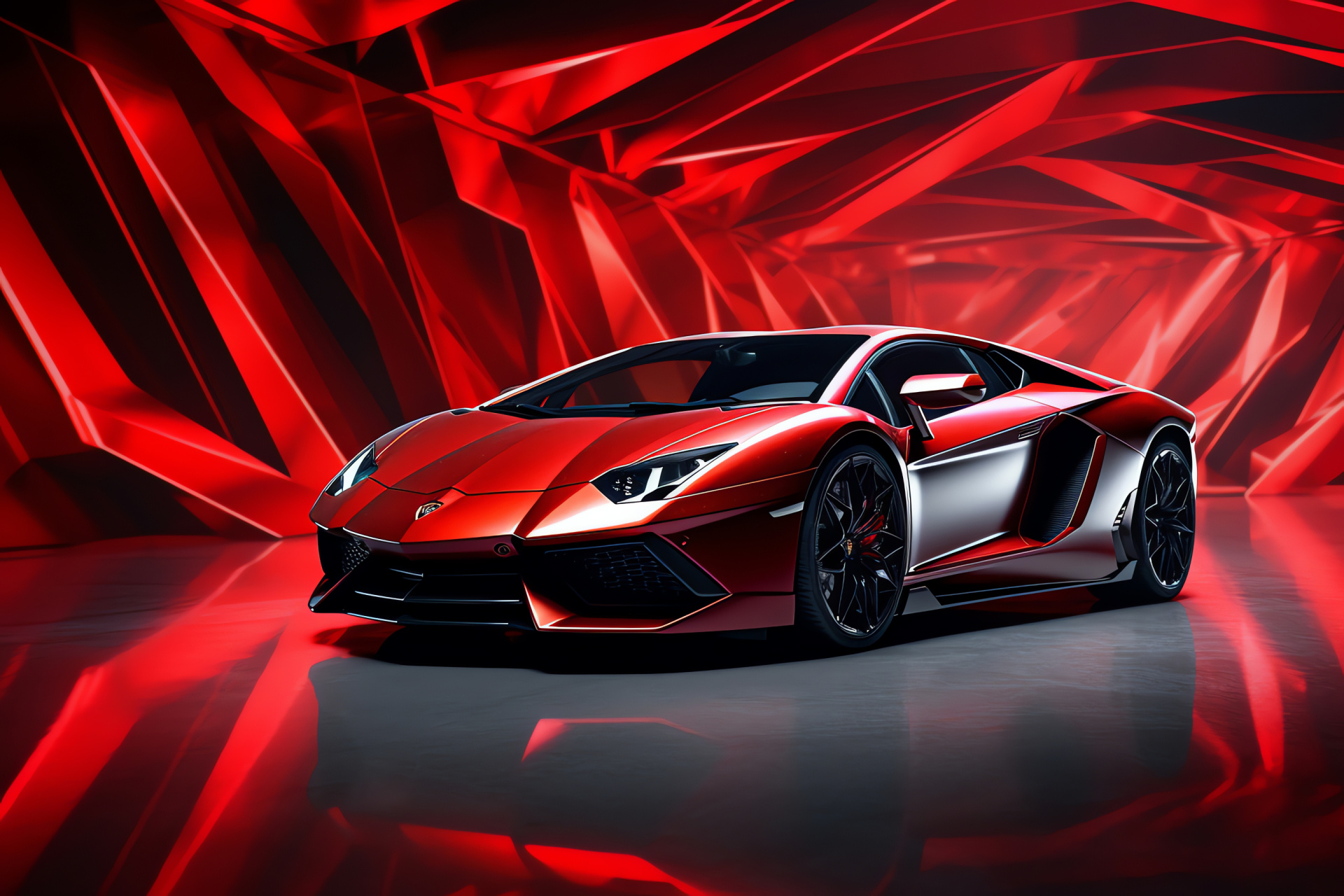 Lamborghini Aventador SVJ, Intense red car, Performance driving machine, Italian sports car, Exotic vehicle, HD Desktop Image