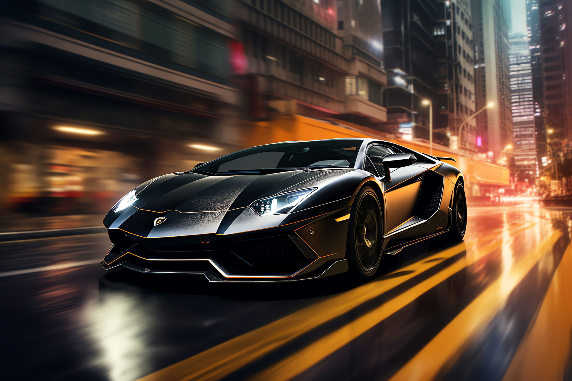 Lamborghini Aventador S, Hong Kong's city pulse, Stealthy supercar presence, Italian design mastery, Charismatic presence, HD Desktop Wallpaper