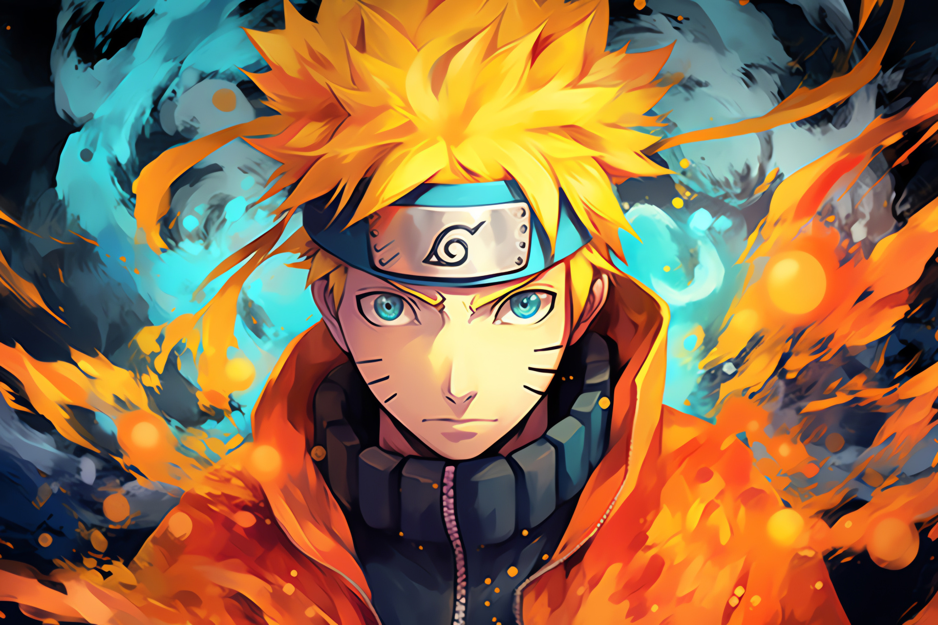 Naruto anime graphic, Uzumaki with blue eyes, Vibrant character art, Japanese anime classic, Ninja of Konoha, HD Desktop Image