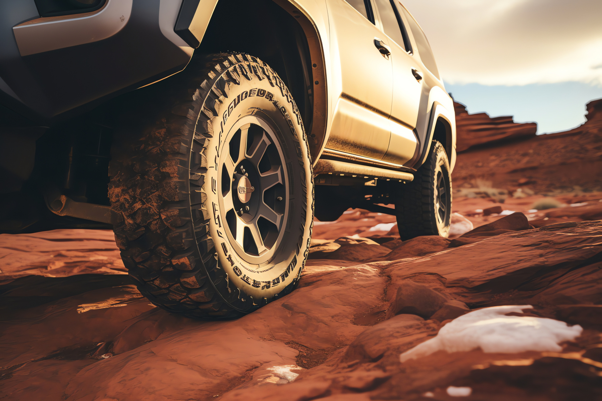 Toyota Pro 4Runner TRD, Moab's rugged terrain, Off-road tires grip, Utah's adventurous trails, Red rock scenery, HD Desktop Wallpaper