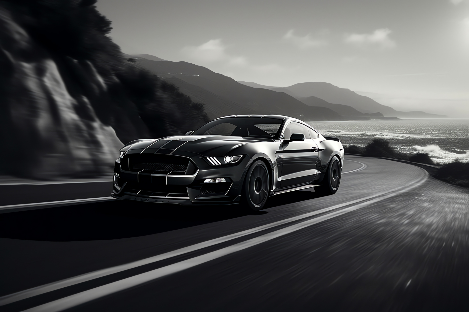 Ford Mustang GT350, Highway Power, Iconic Engine, Refined Build, Wind-Resistant Shape, HD Desktop Wallpaper