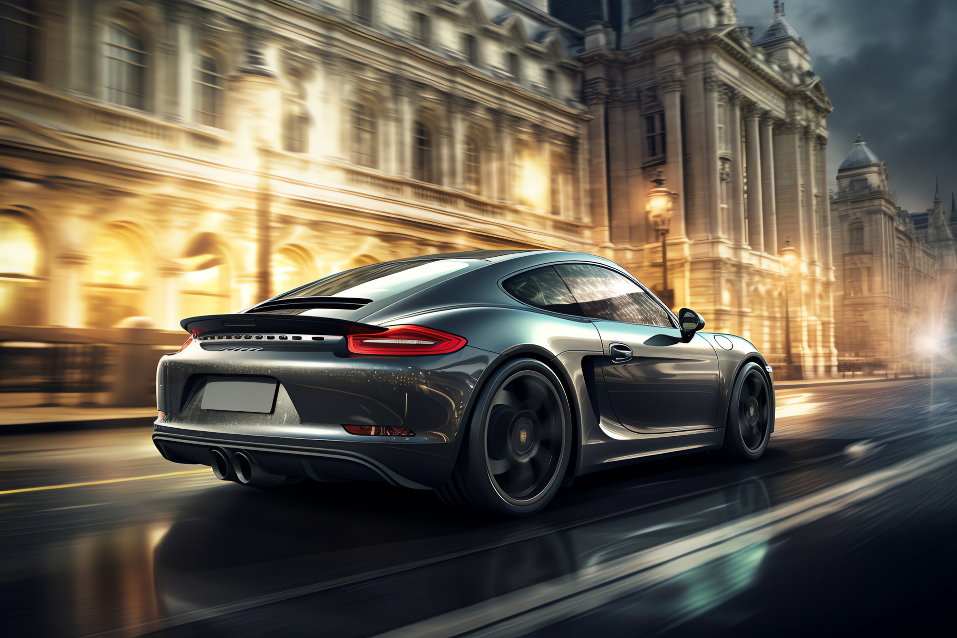 Porsche Cayman S model, Urban London setting, German sports car, City driving, Contemporary vehicle architecture, HD Desktop Wallpaper