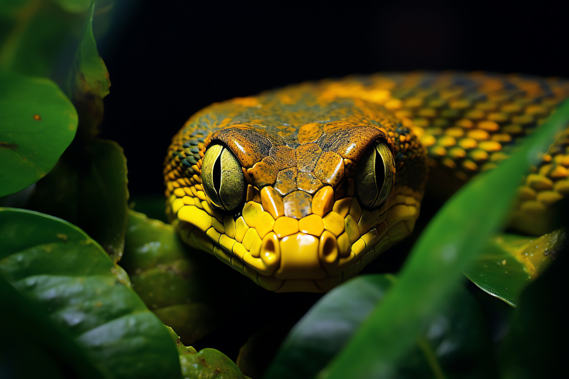 Vine snake species, Arboreal reptile, Rainforest snake, Serpent with unique pattern, Slender snake, HD Desktop Image